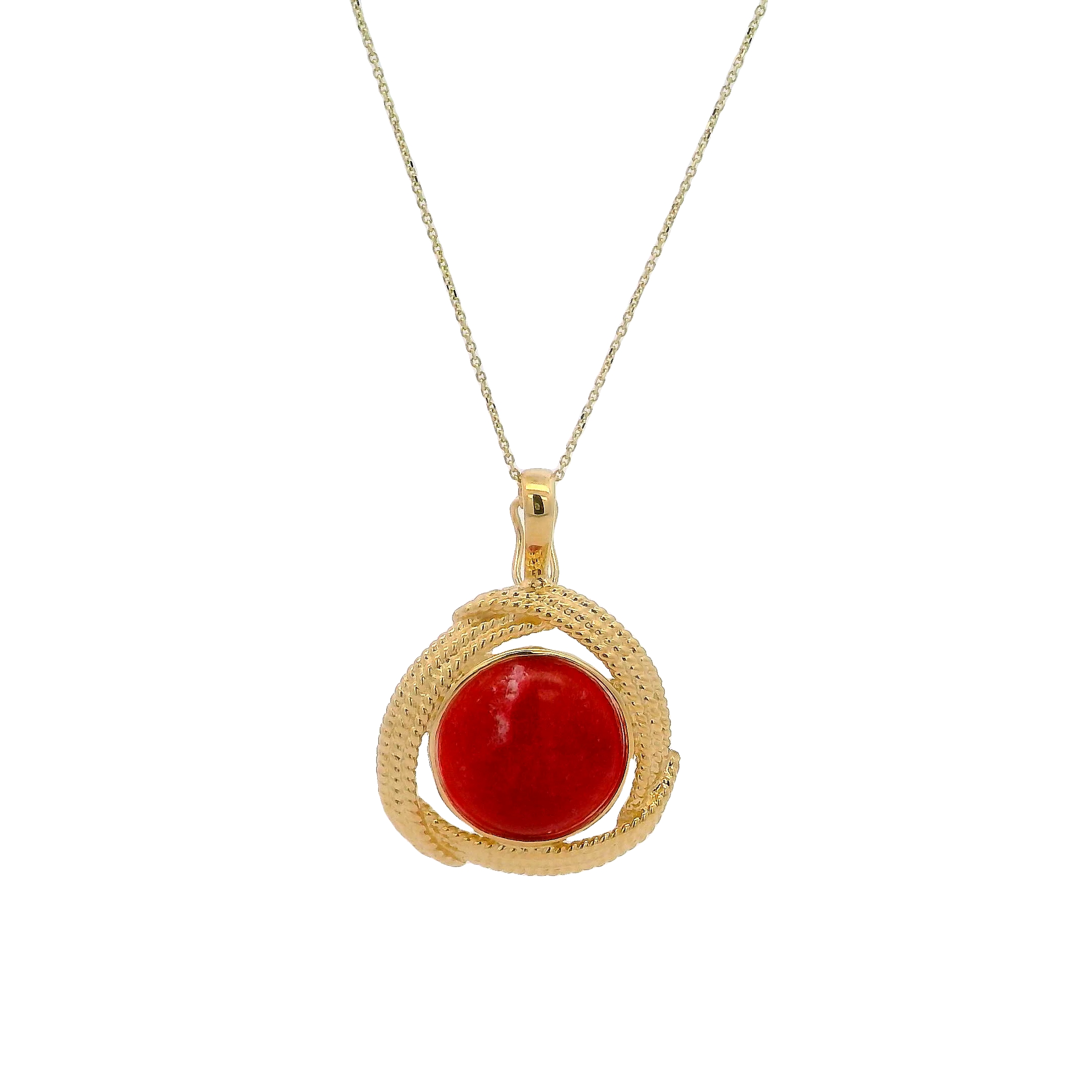 14k Yellow Gold Ruby Necklace