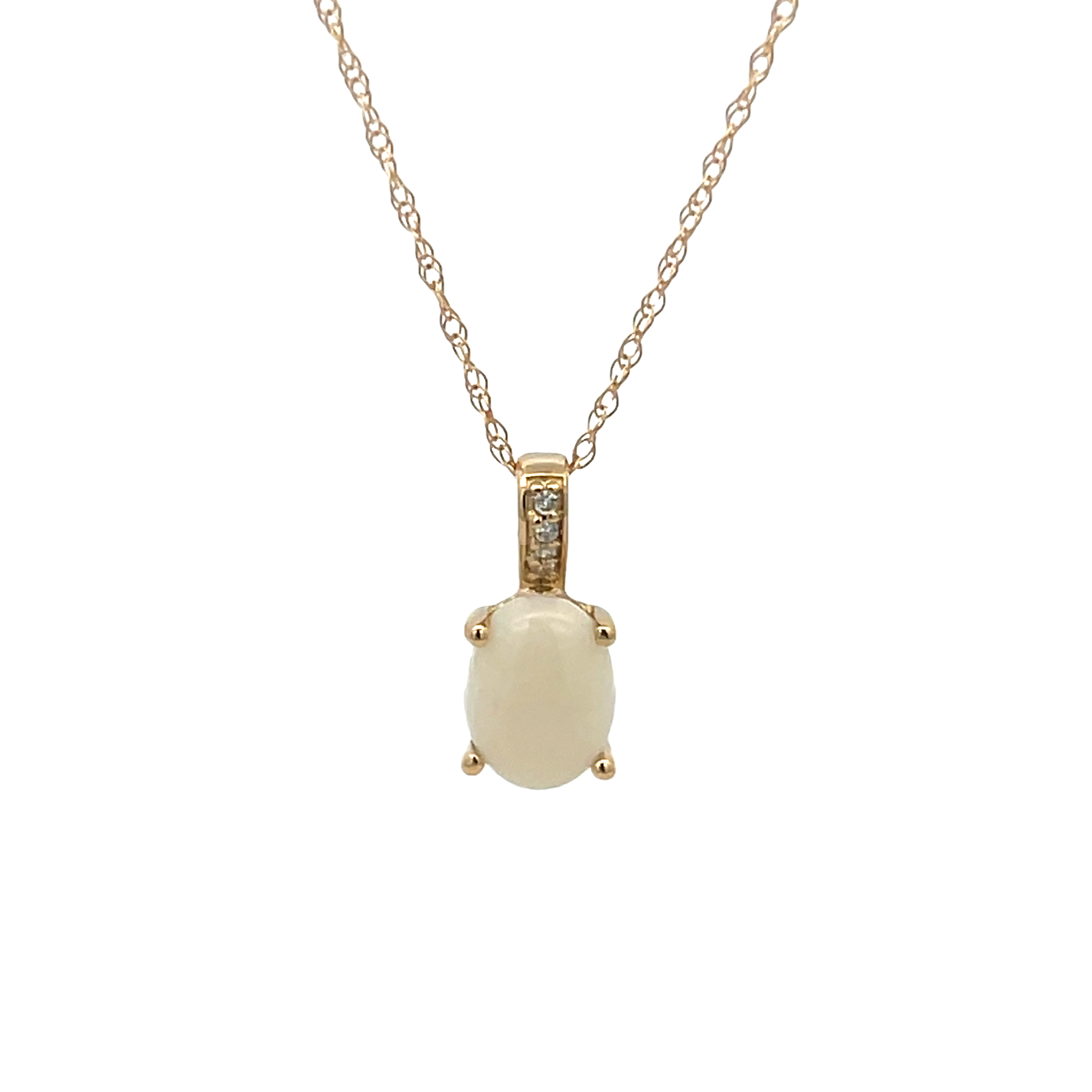 14k White Gold Australian Opal Pendant
