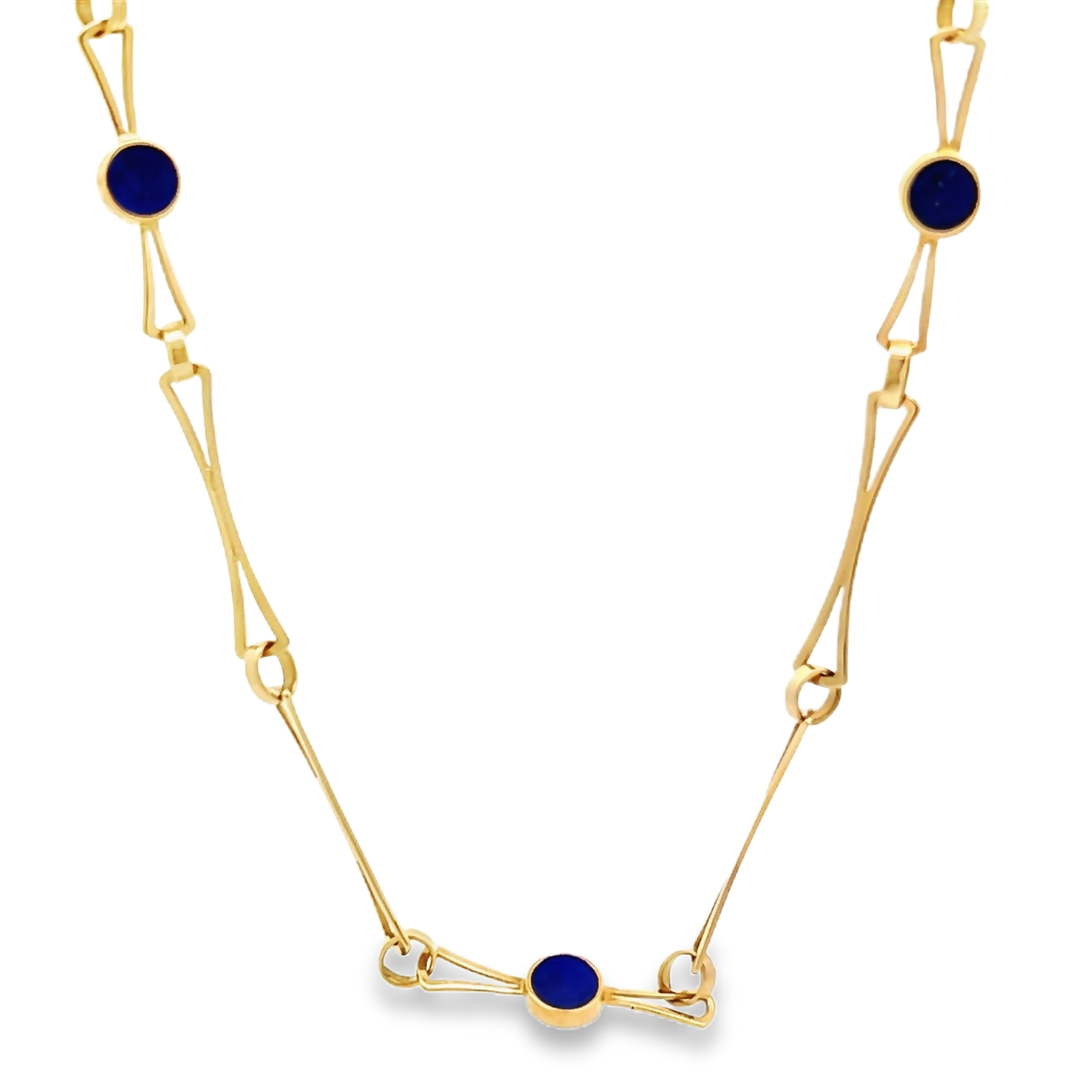 14k Yellow Gold Lapis Lazuli Necklace