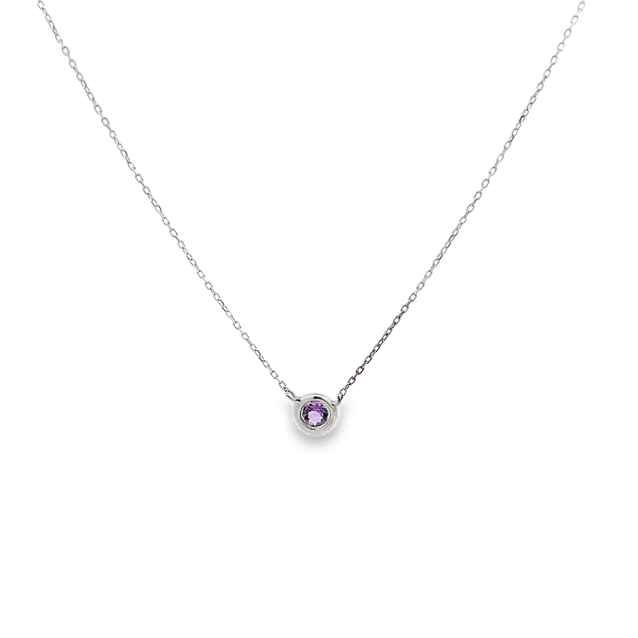 14k White Gold Amethyst Necklace