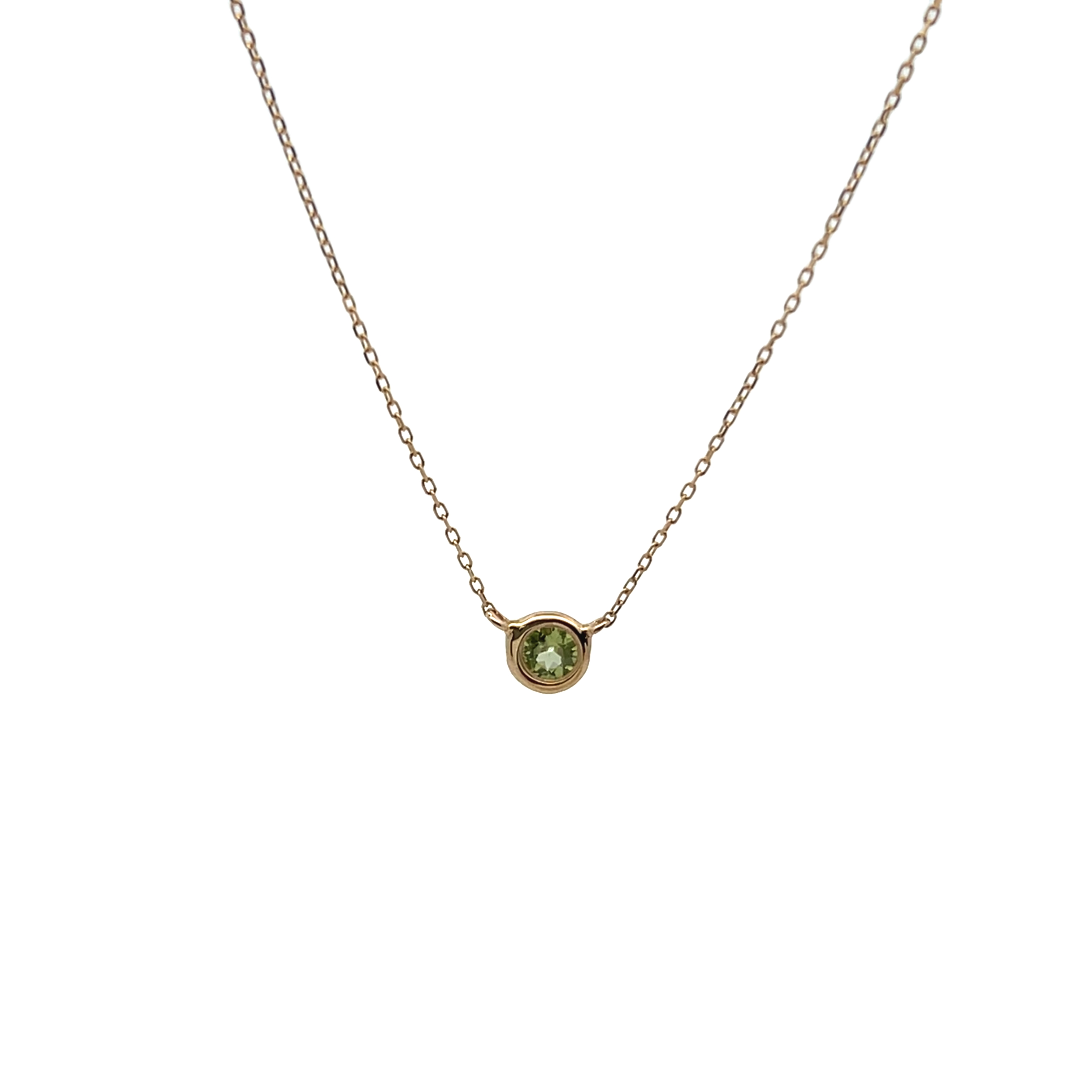 14k Yellow Gold Peridot Necklace