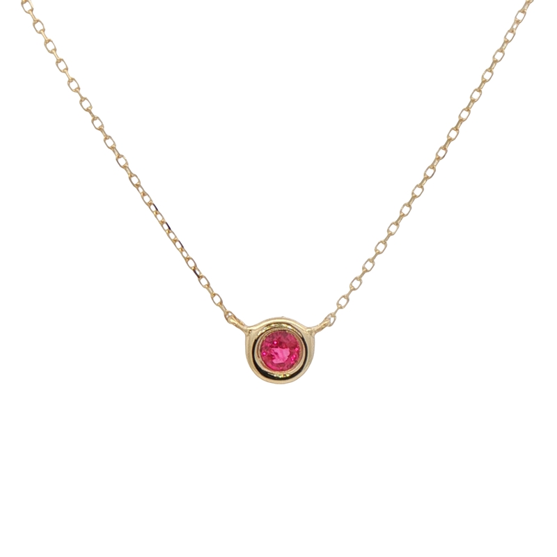 14k Yellow Gold Ruby Necklace