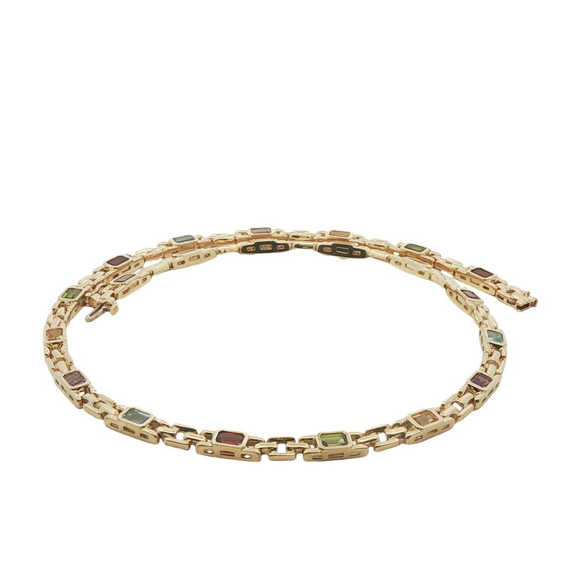 14k Yellow Gold Mulit-stone Necklace