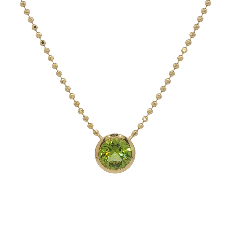 14k Yellow Gold Peridot Necklace