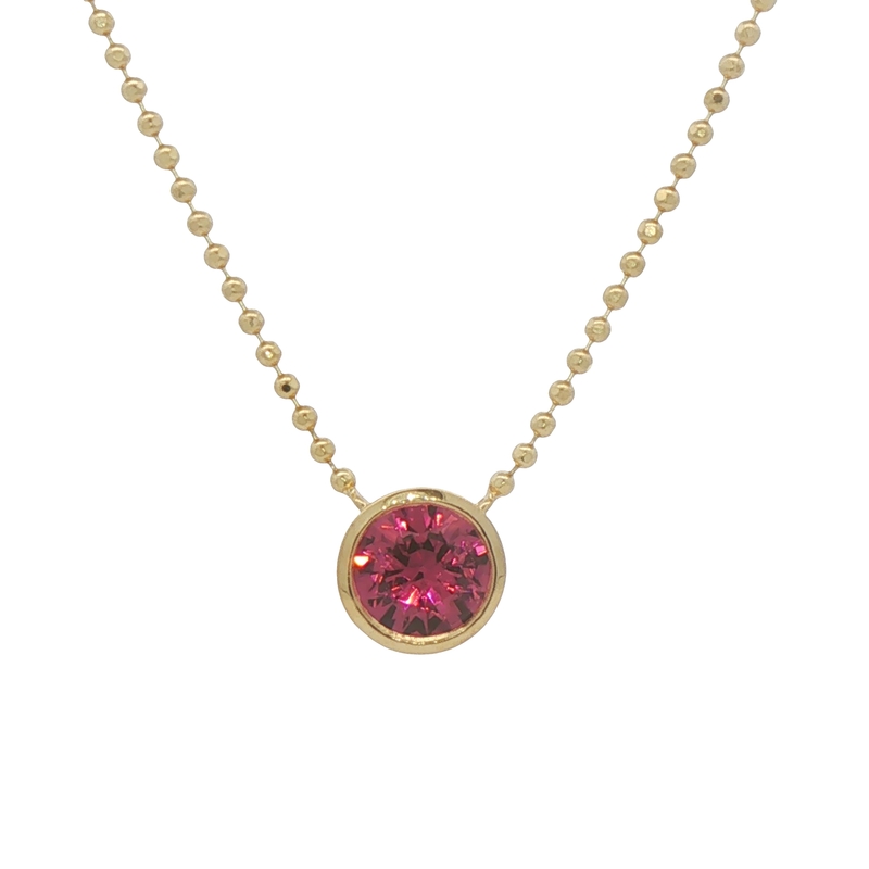 14k Yellow Gold Rhodolite Garnet Necklace