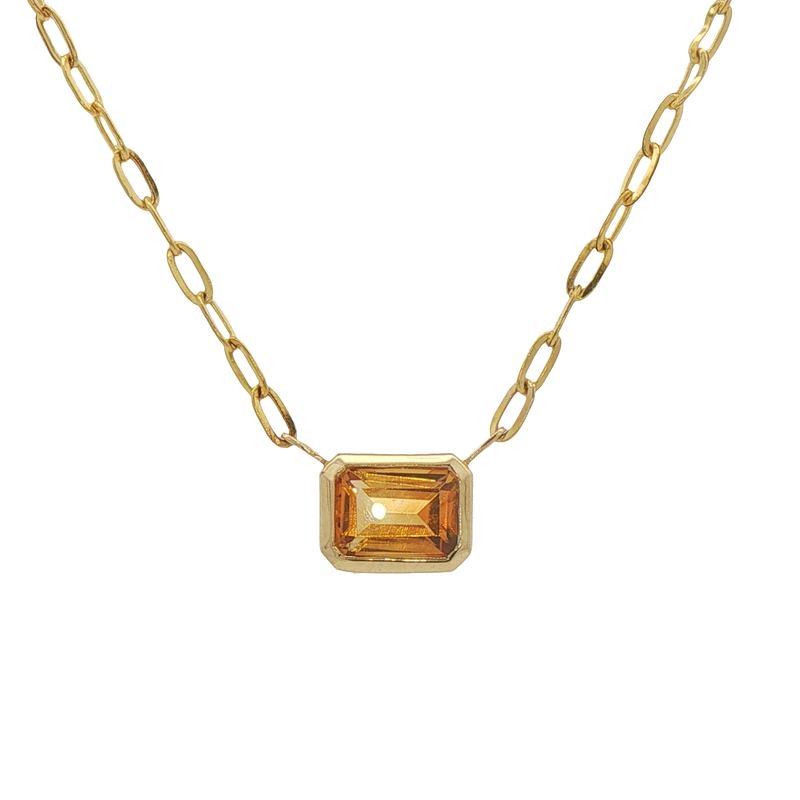 14k Yellow Gold Citrine Necklace
