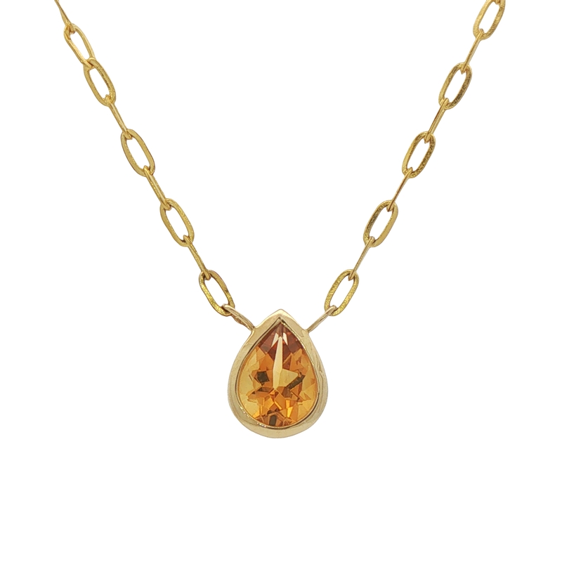 14k Yellow Gold Citrine Necklace