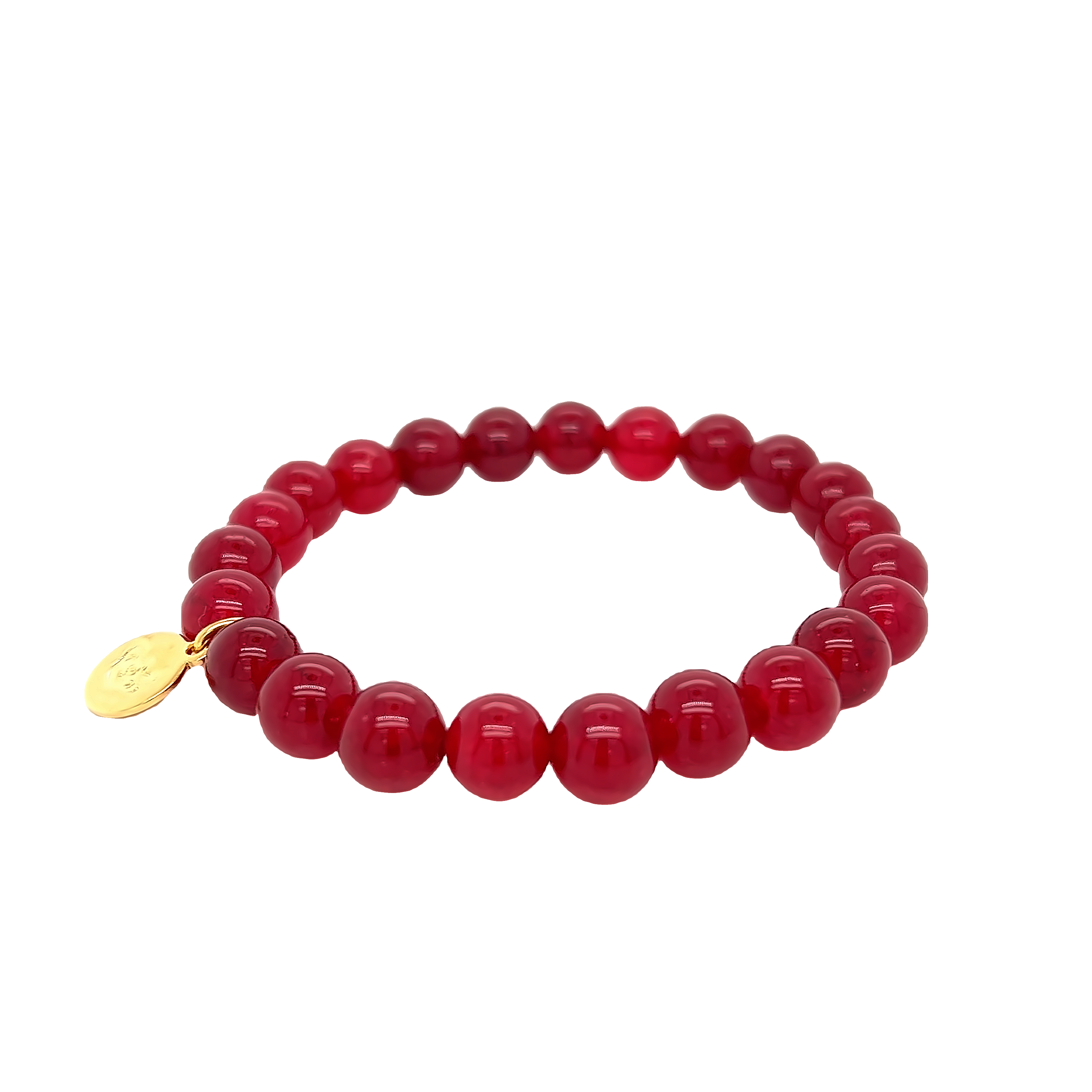 8mm ruby bead bracelet for charity I Believe in Me