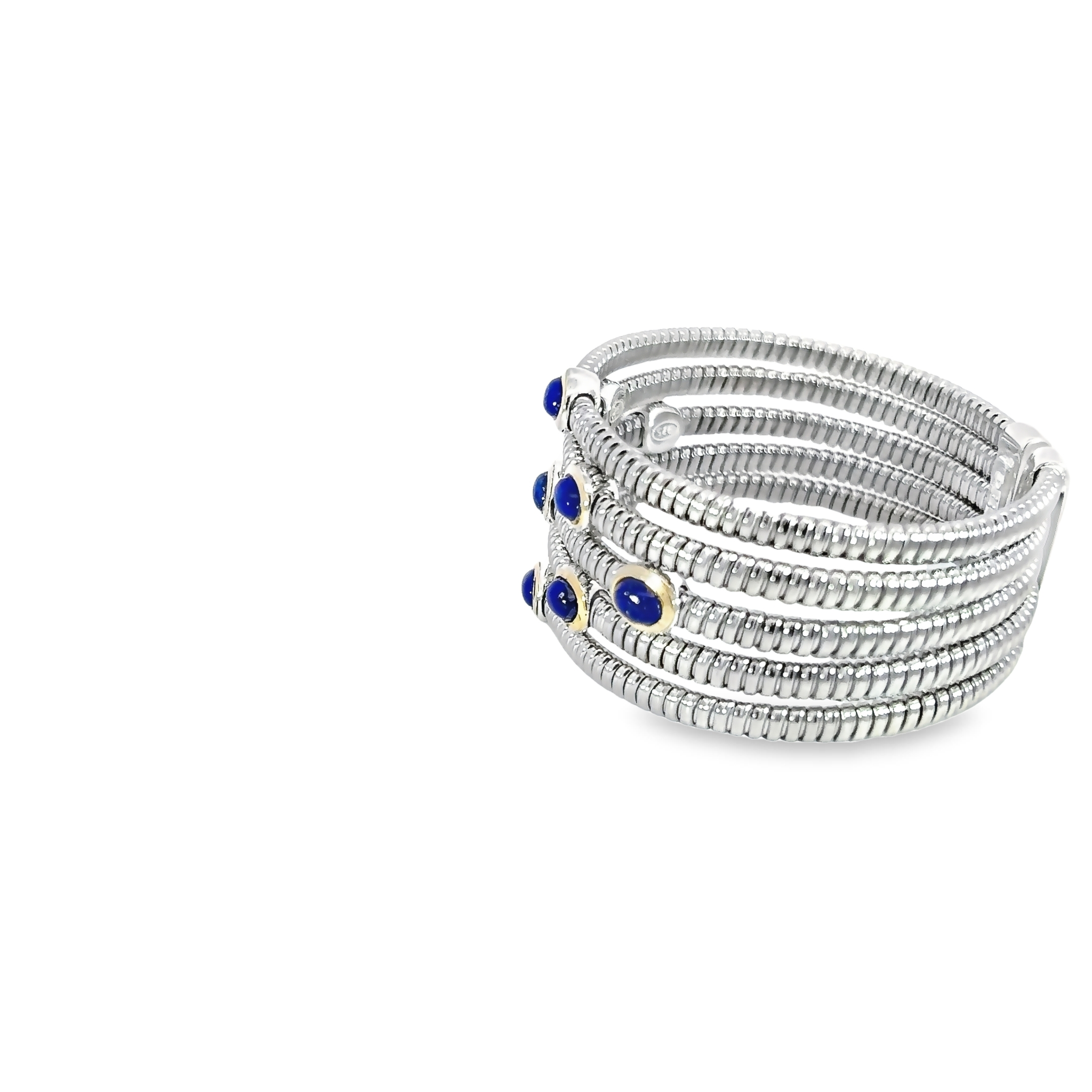 Stainless Steel Lapis Bangle Bracelet