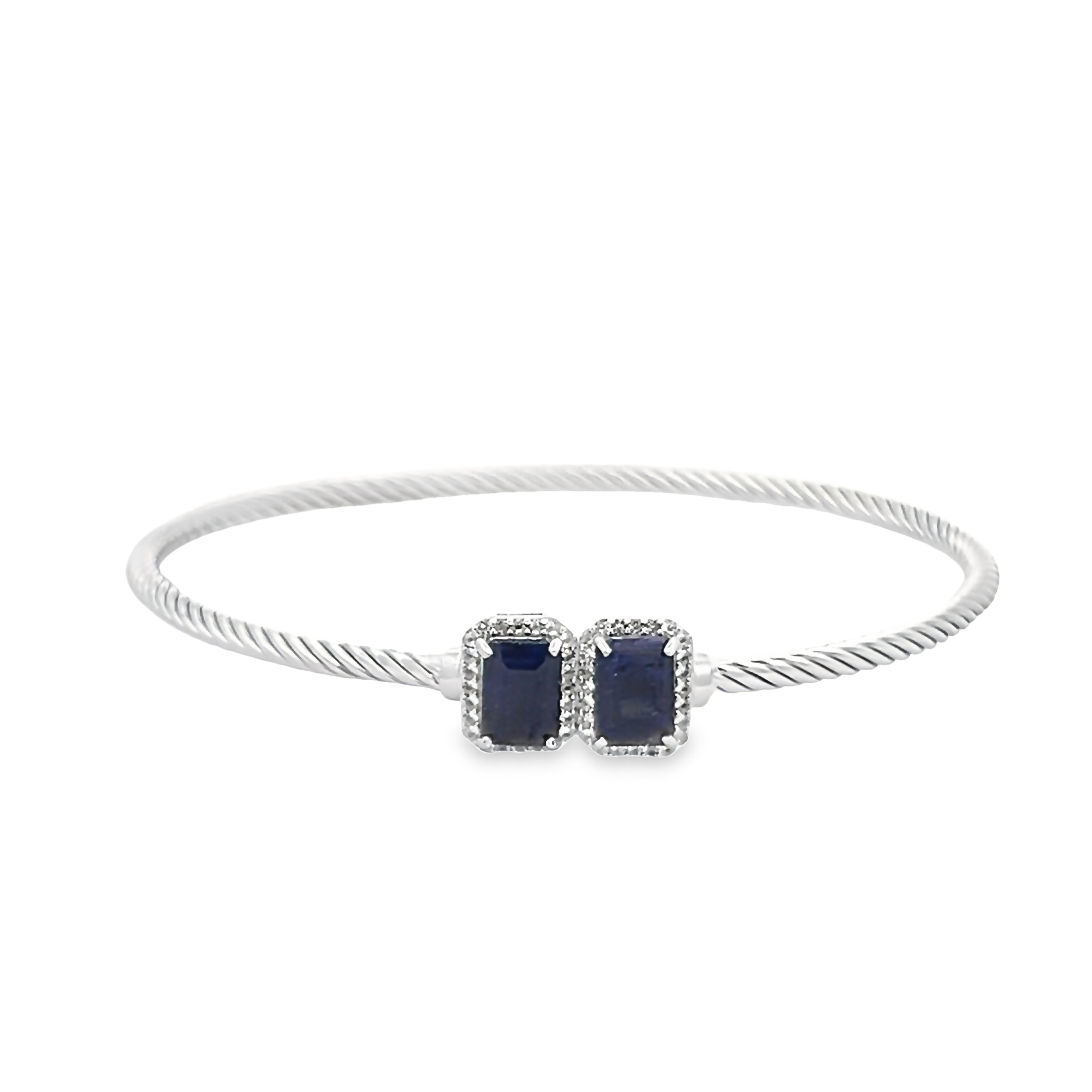 Sterling Silver Sapphire Bangle Bracelet