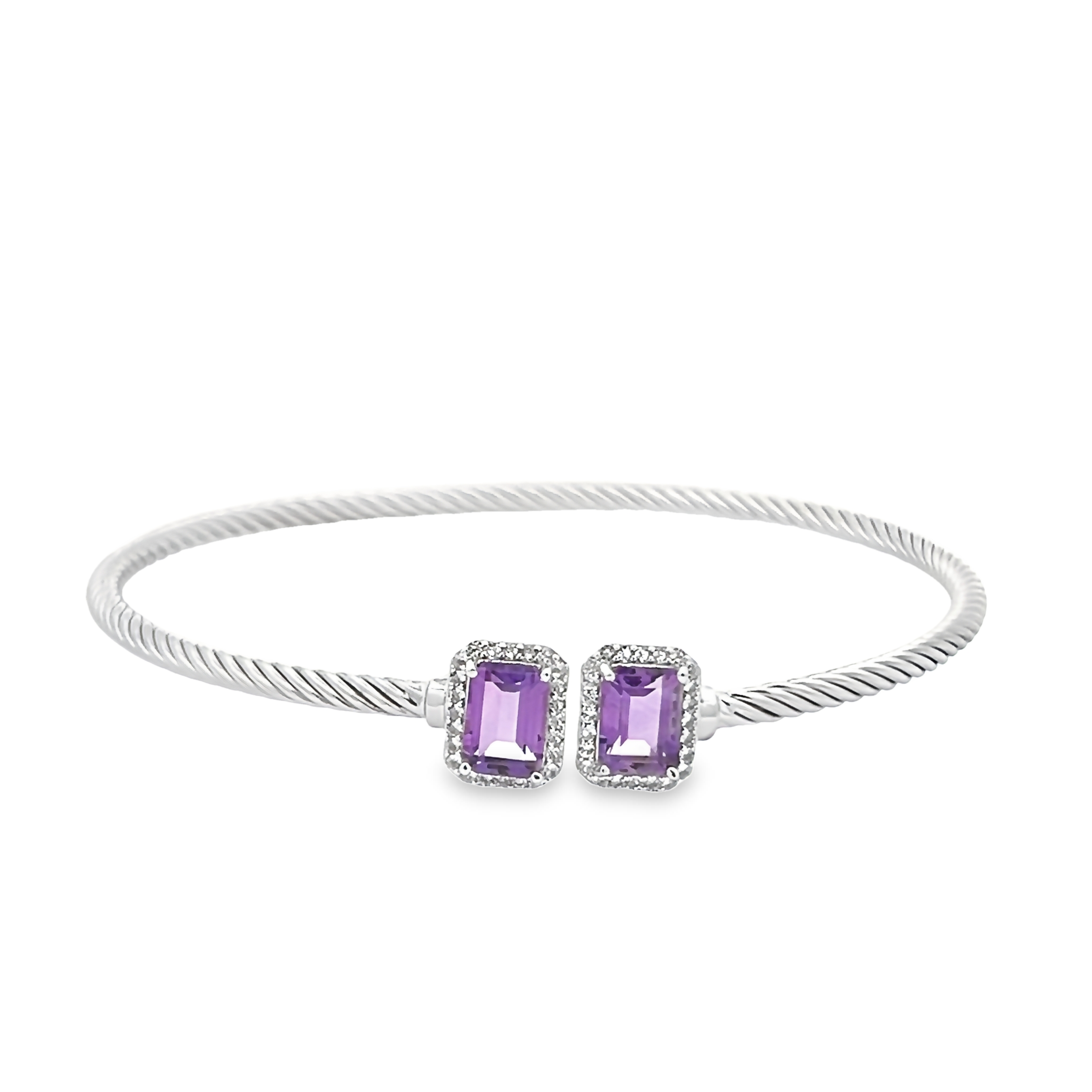Sterling Silver Amethyst Bangle