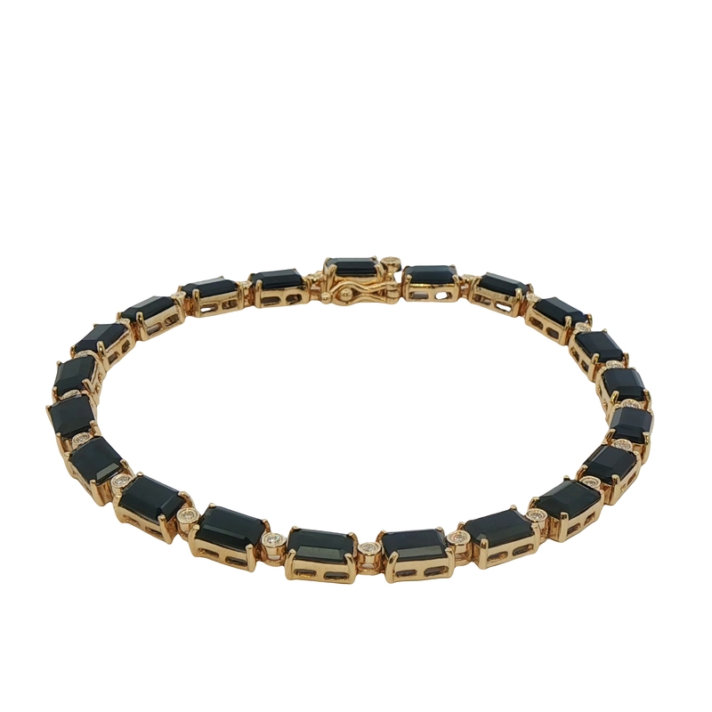 14k White Gold Sapphire And Diamond Bracelet
