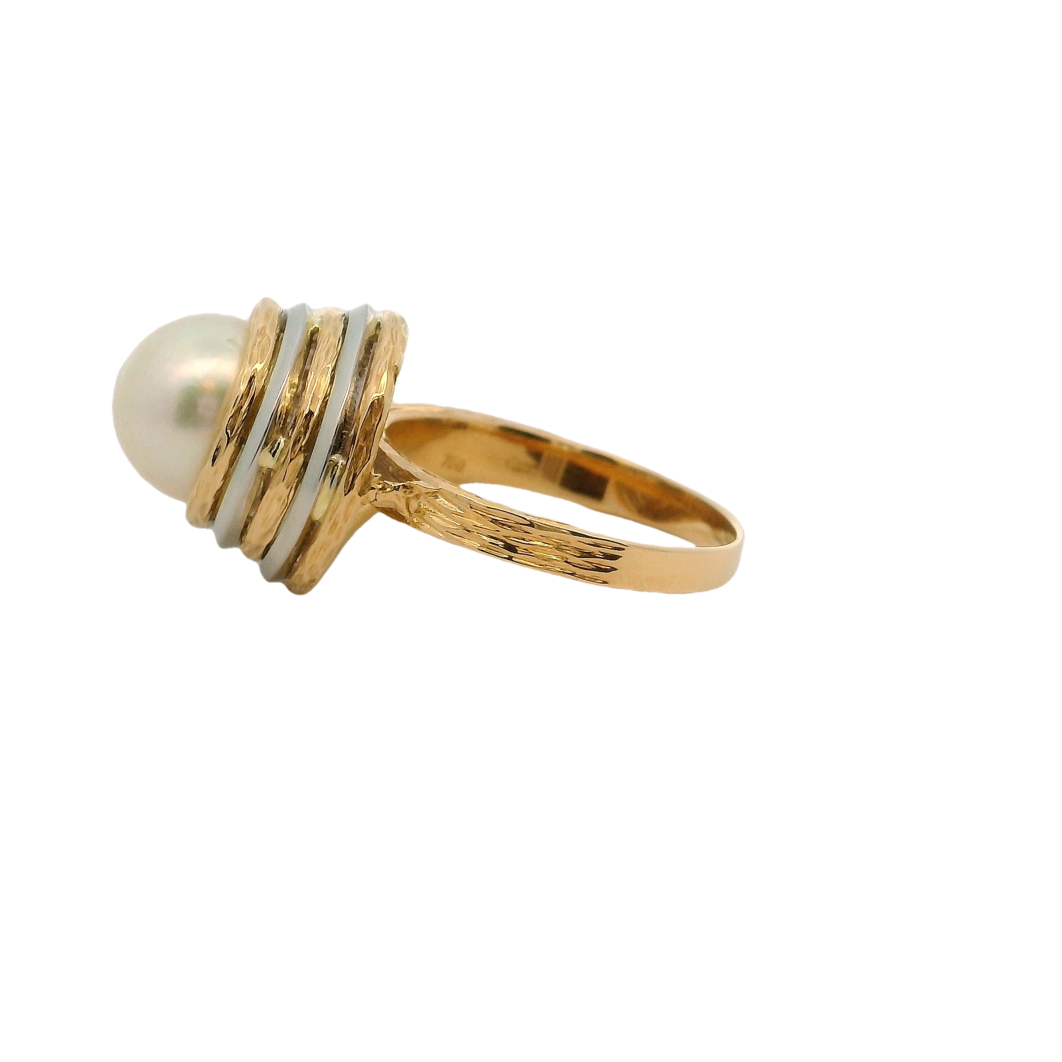 18k Two-toned Gold Pearl Ring