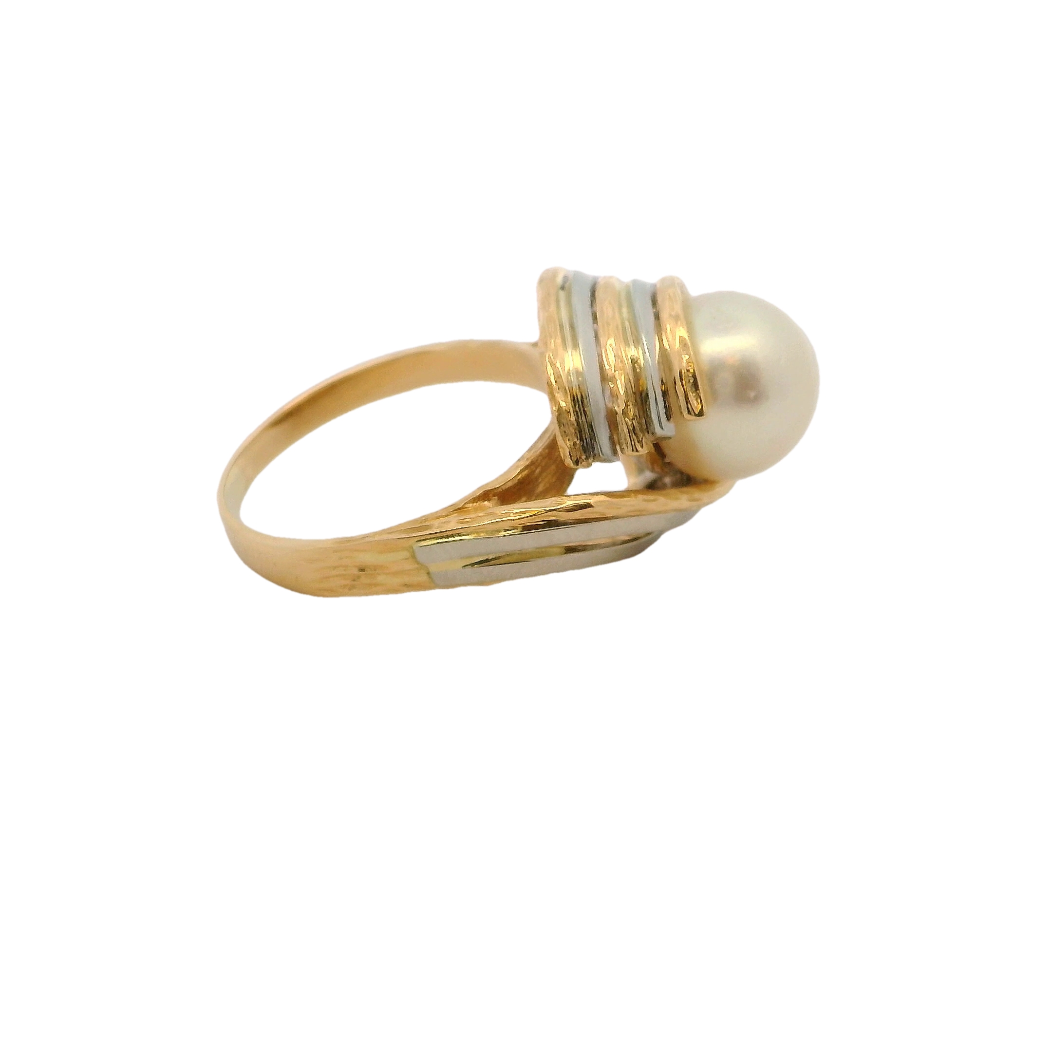 18k Two-toned Gold Pearl Ring