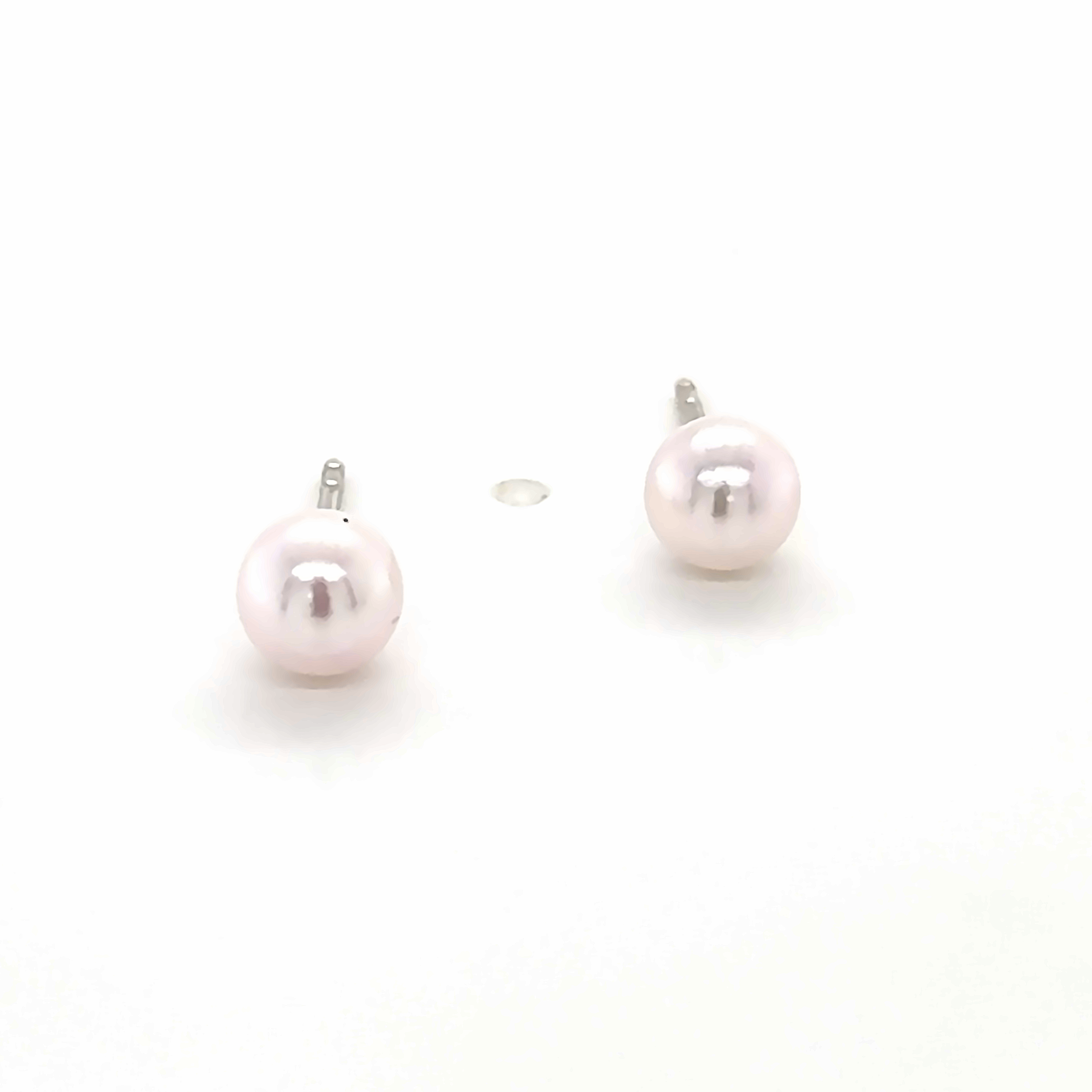 14 Karat Stud Earrings With 2=5.00-5.50mm Cultured Akoya Pearls