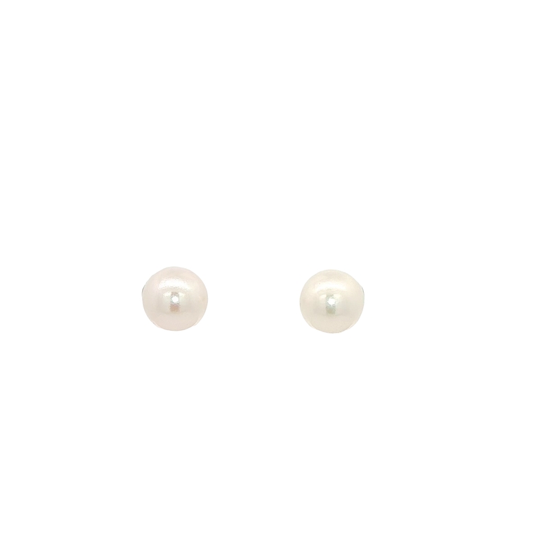 14k White Gold Pearl Stud Earrings