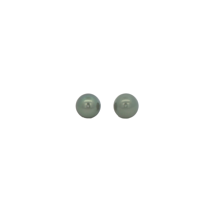 14k White Gold Tahitian Pearl Stud Earrings