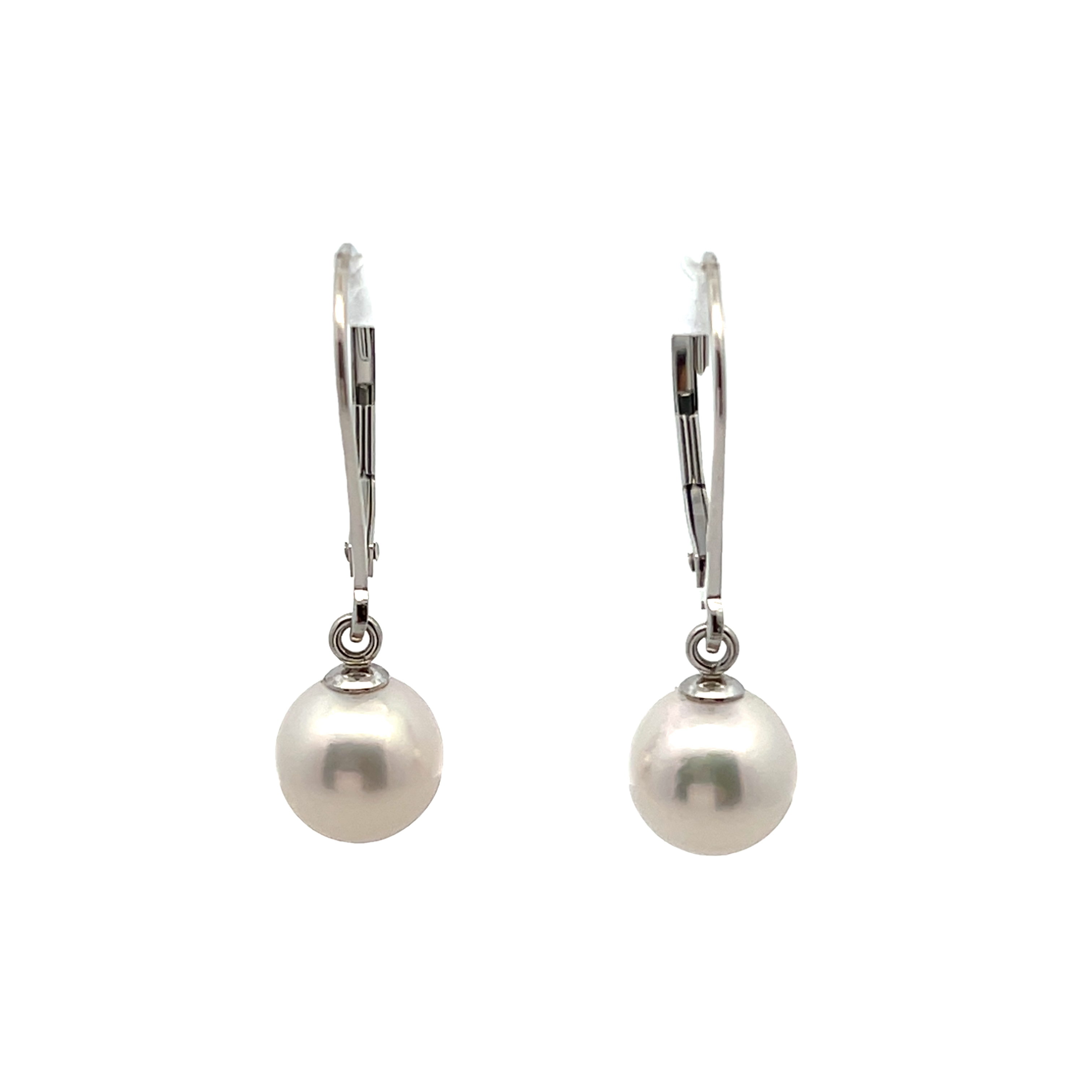 14k White Gold Pearl Earrings