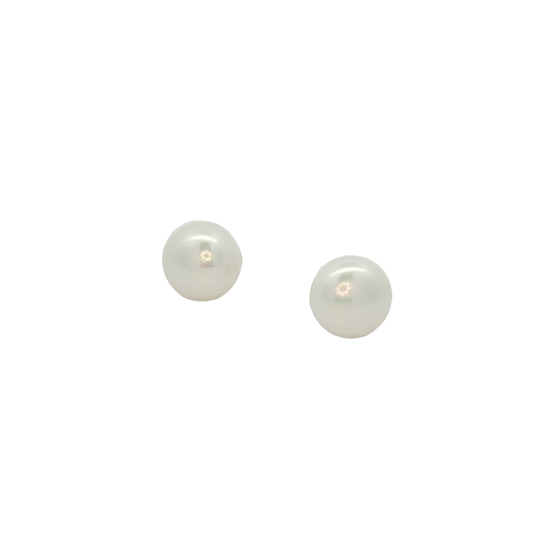 14k Yellow Gold Pearl Stud Earrings