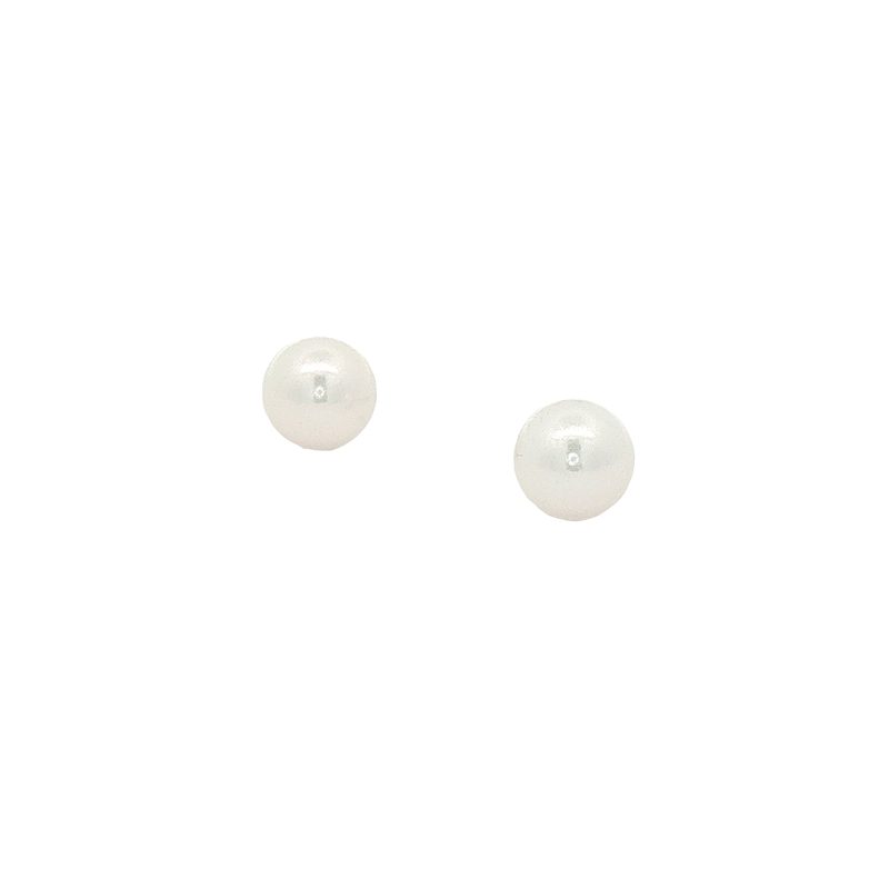 14k White Gold Pearl Stud Earrings