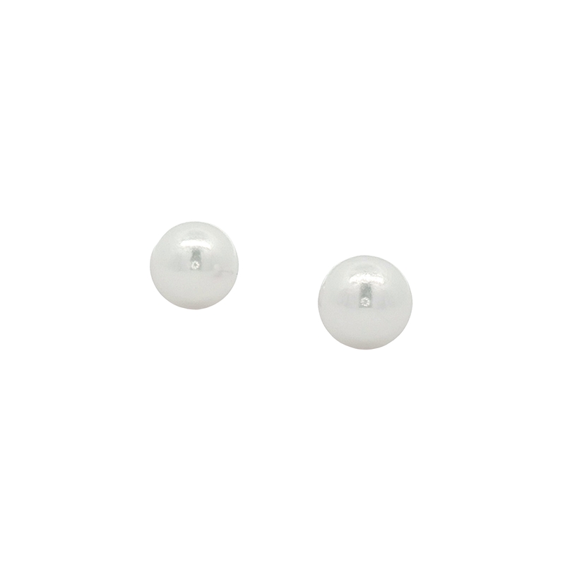 14k White Gold Pearl Stud Earrings