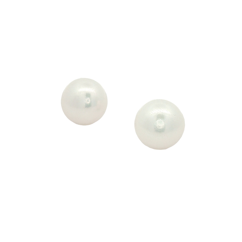 14k Yellow Gold Pearl Stud Earrings