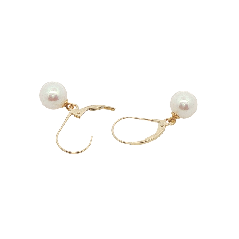 14k Yellow Gold Pearl Earrings