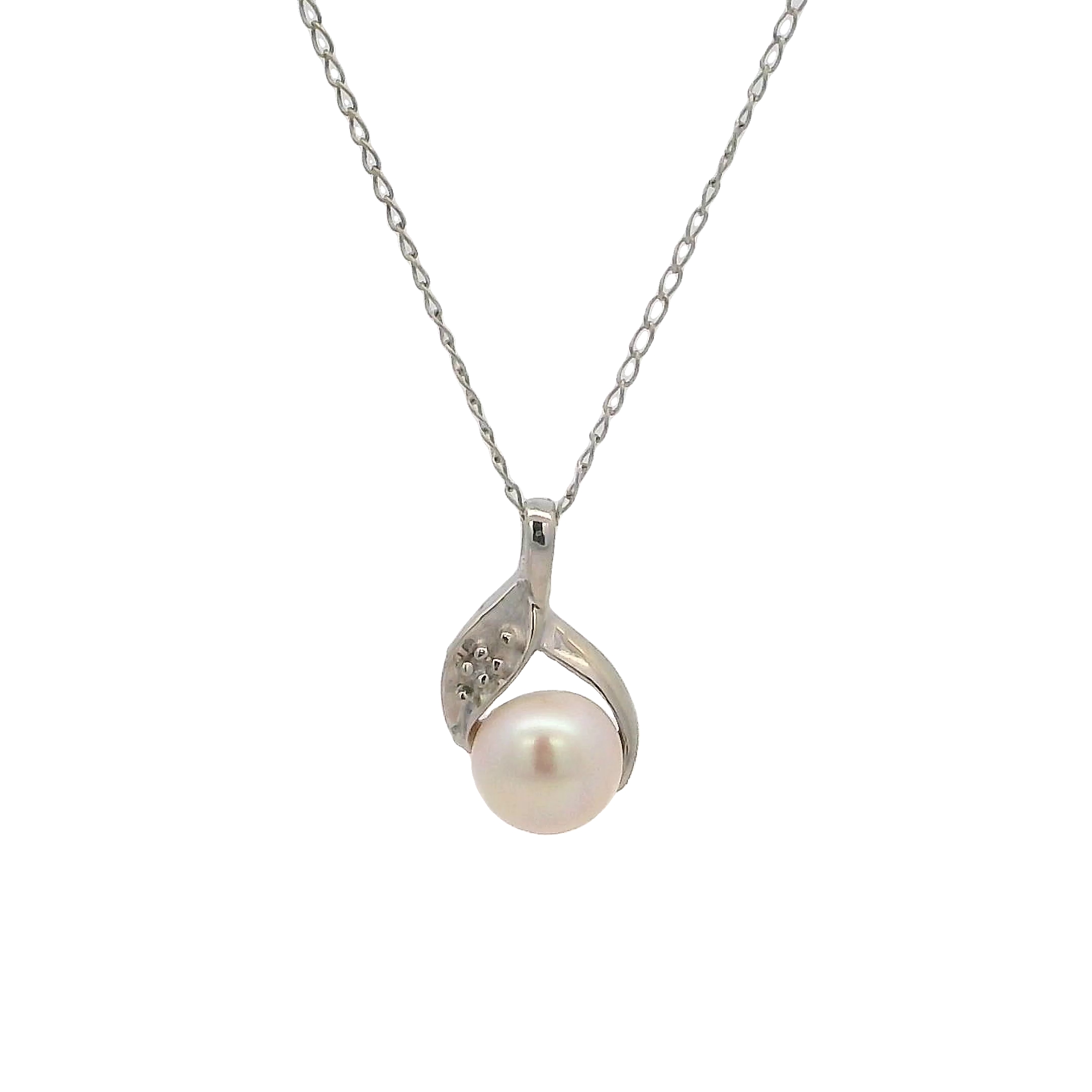 14k White Gold Pearl Pendant