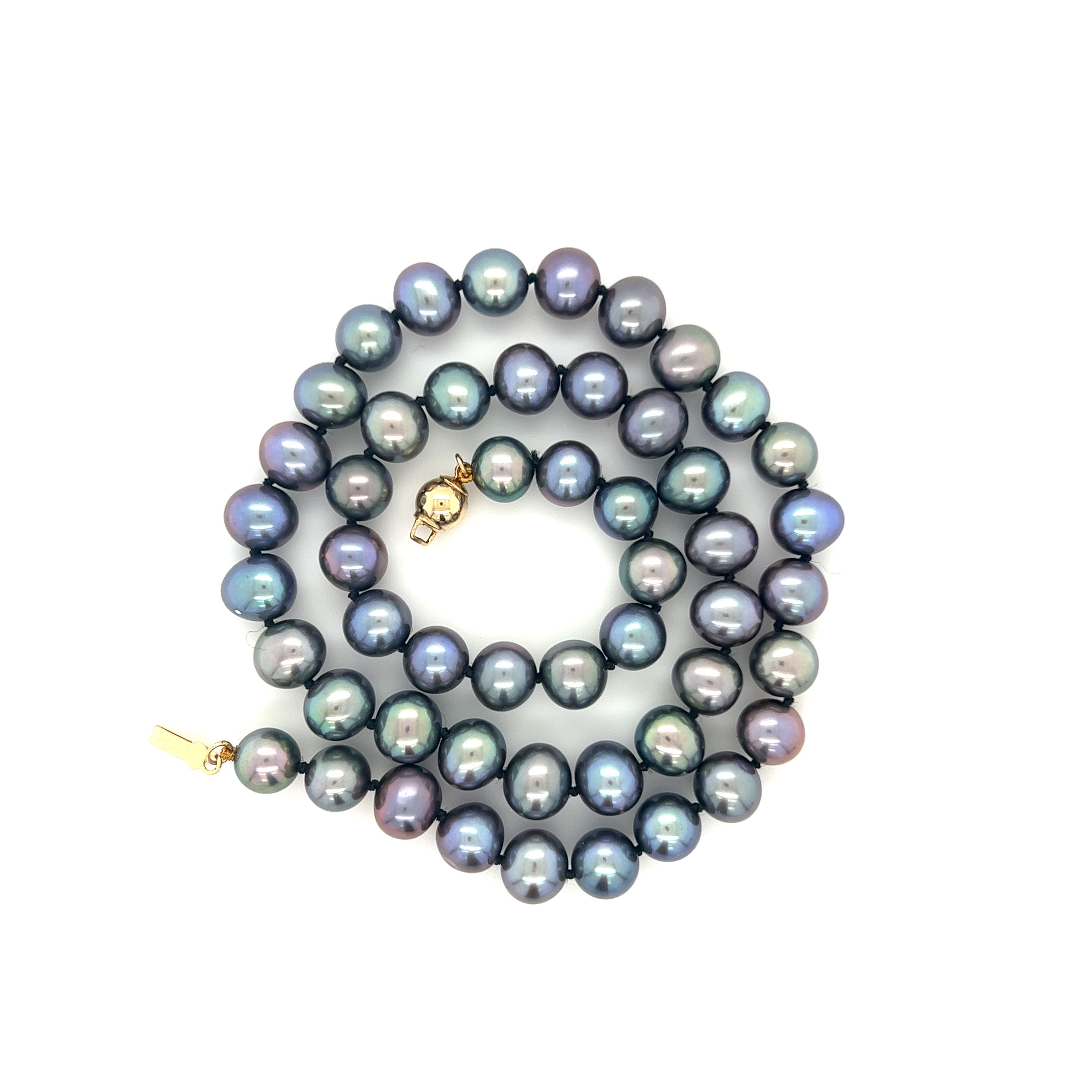 14k Gold Black Pearl Necklace