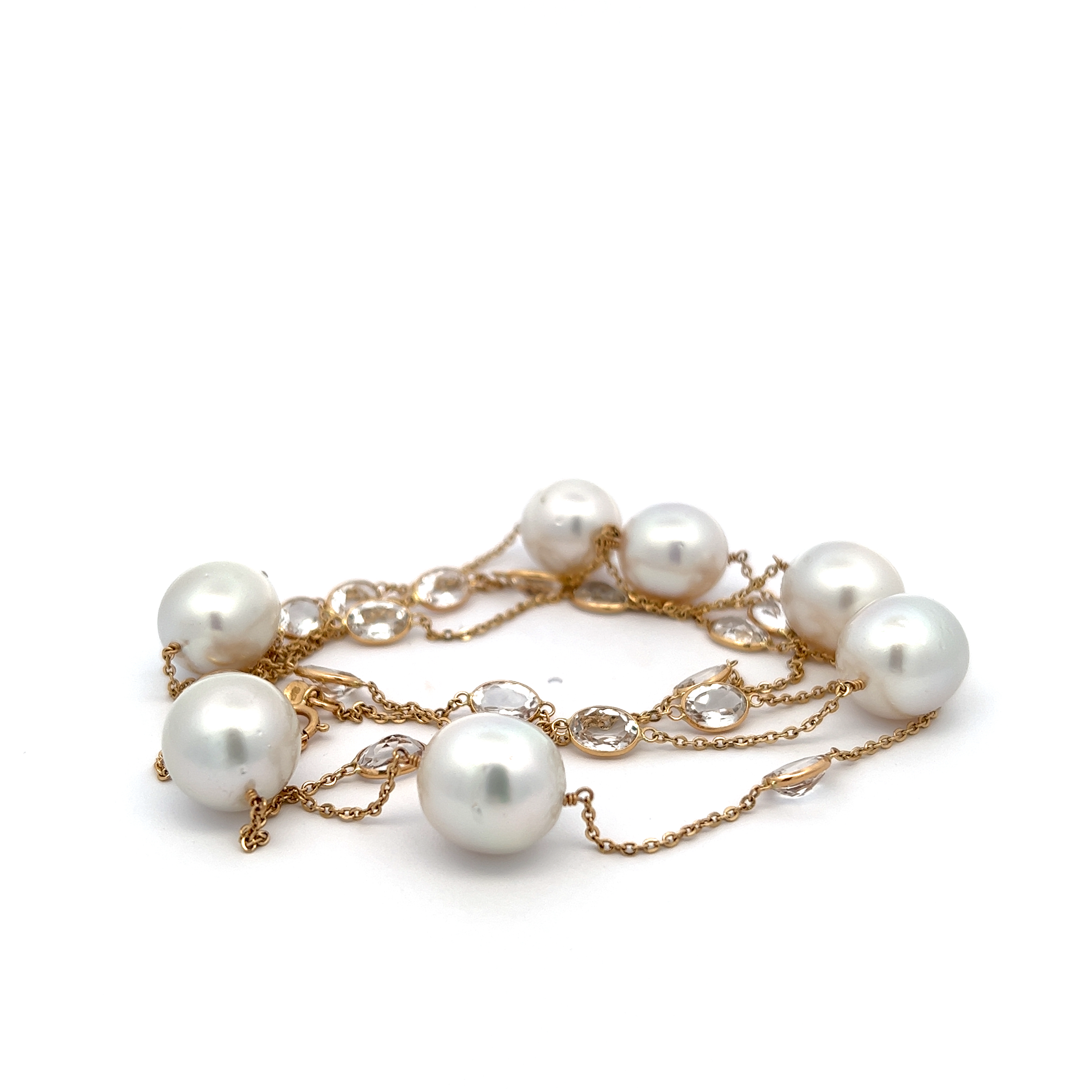 14k Yellow Gold Pearl Necklace