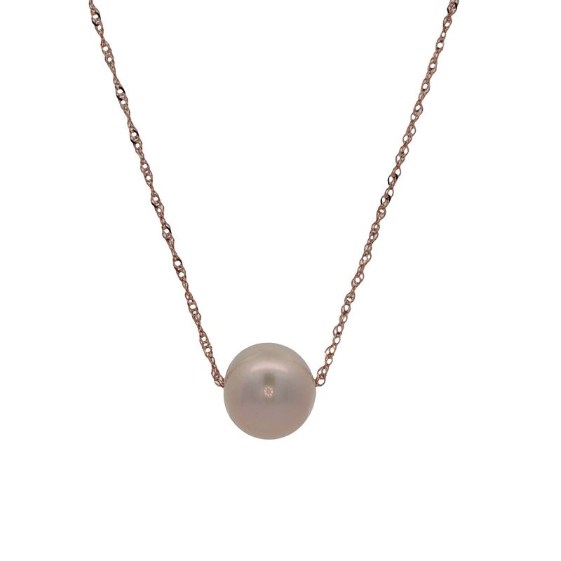 14k Rose Gold Pearl Necklace