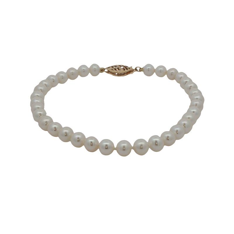 14k Yellow Gold Pearl Bracelet