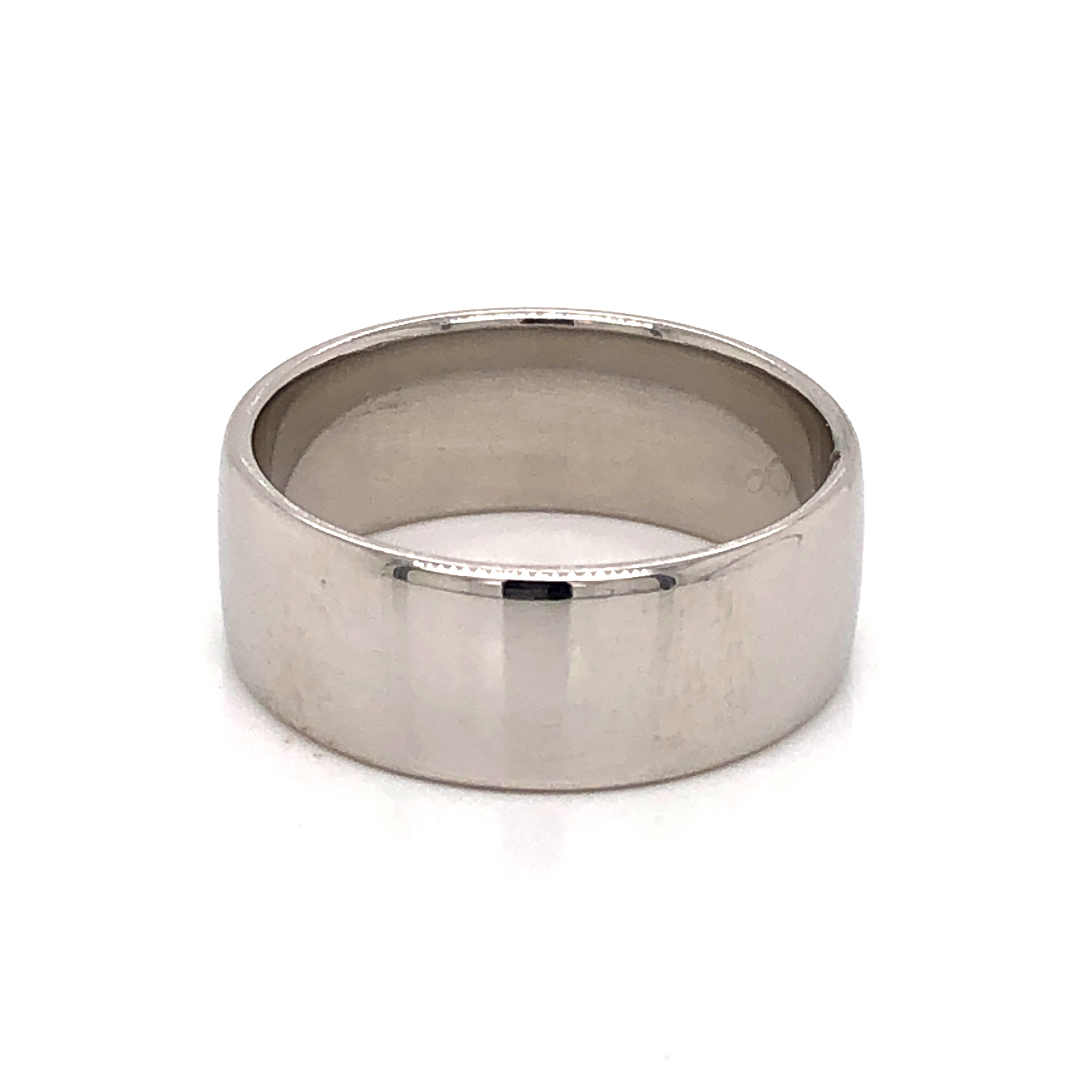 8mm Platinum Polished Wedding Band