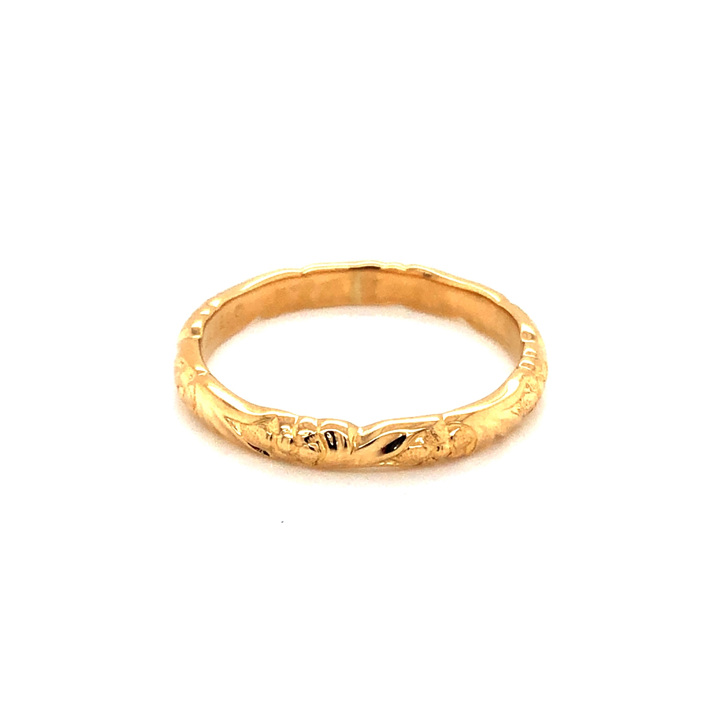 Yellow 18 Karat Wedding Band, Size 6.5