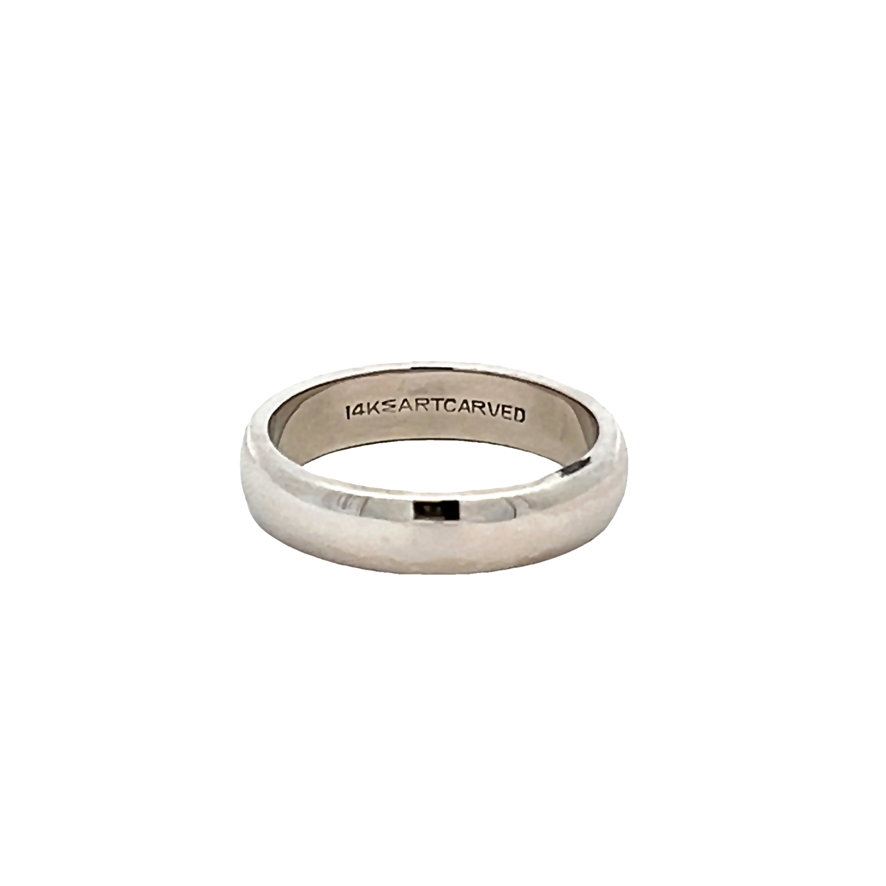 White 14 Karat Plain Wedding Band Mm Width: 4