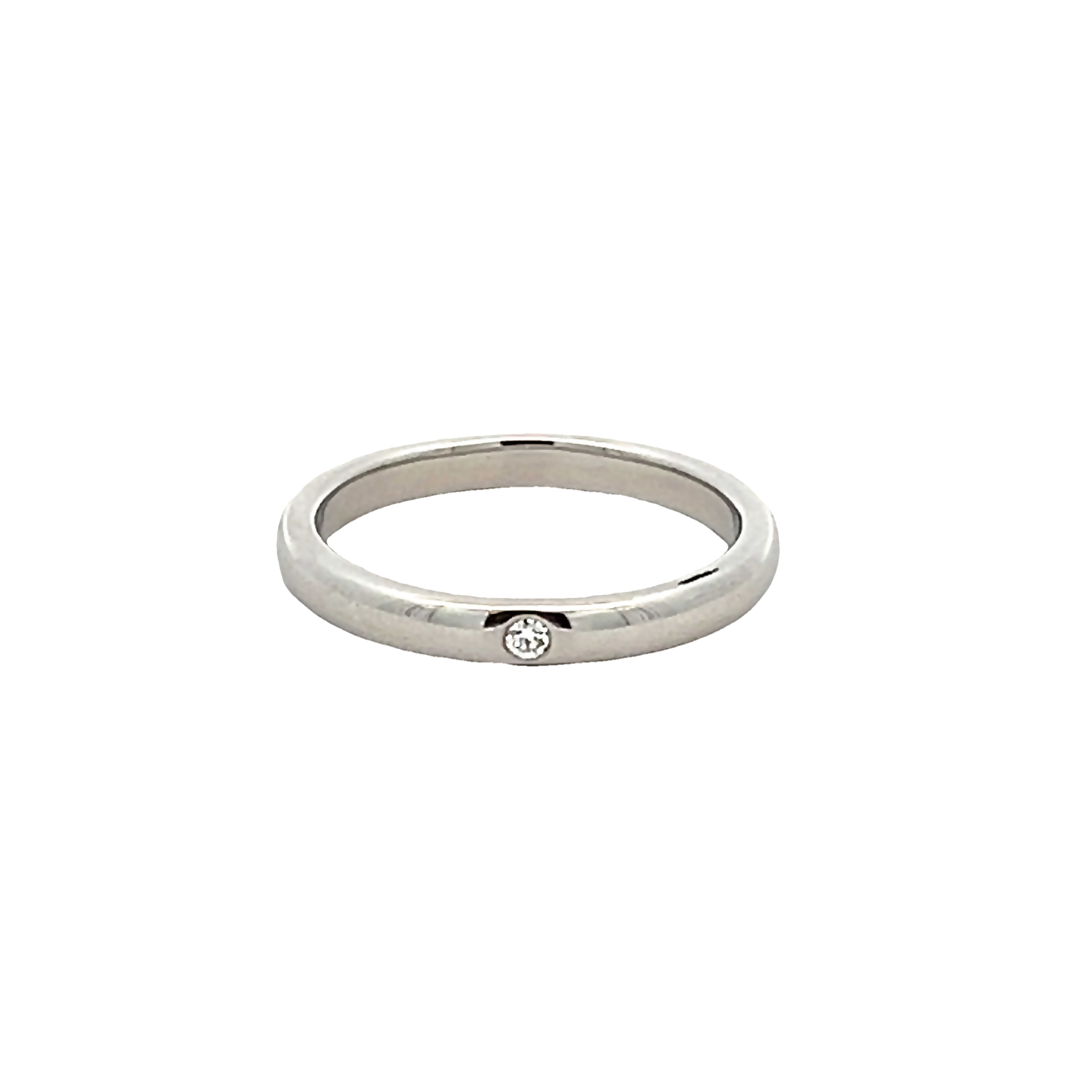 Platinum Ring One 0.03ct Round Brilliant G Vs Diamond Mm Width: 2.75.
