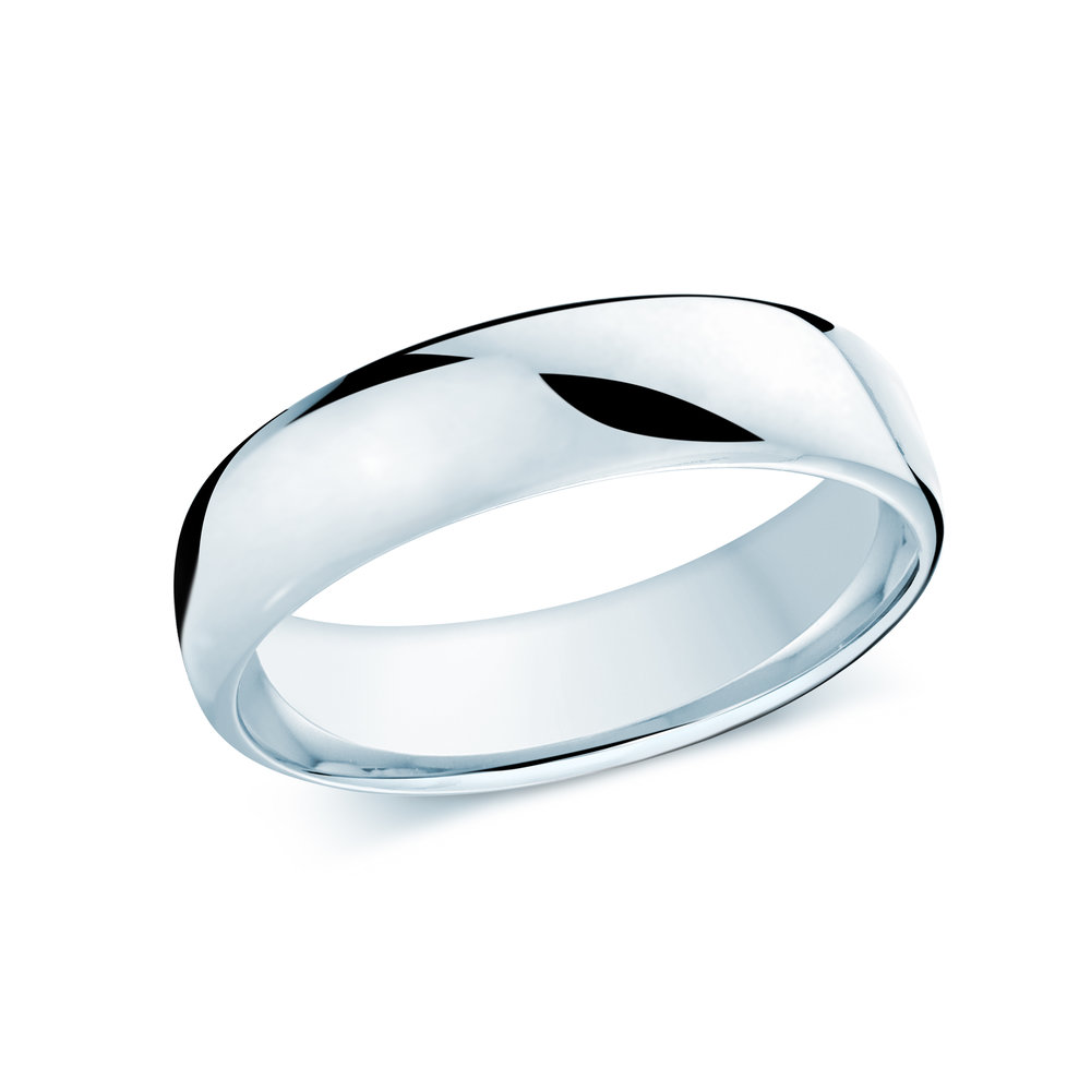 14 karat white gold euro fit band. size 10