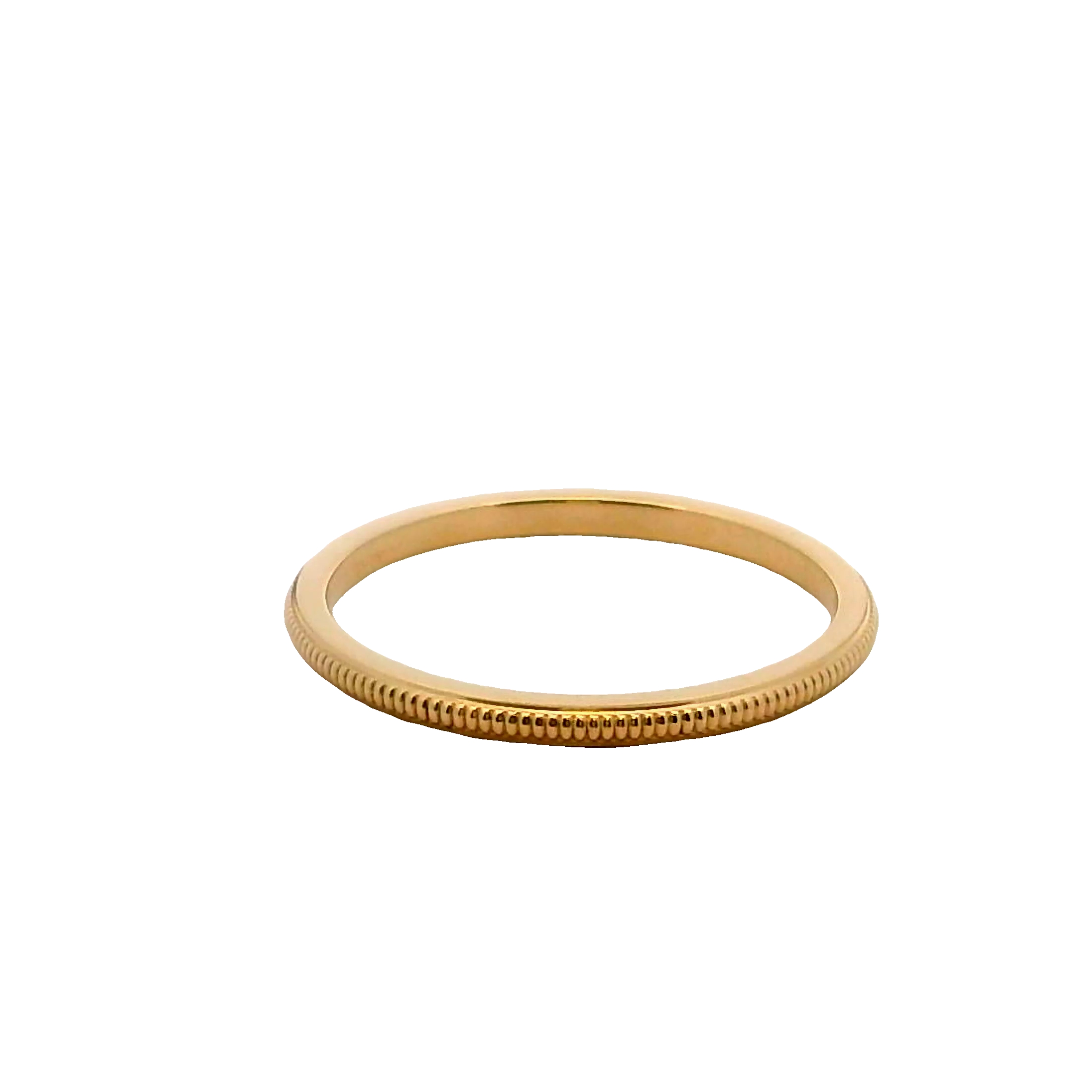 14k Yellow Gold 1.5mm Raised Millgrain Wedding Band