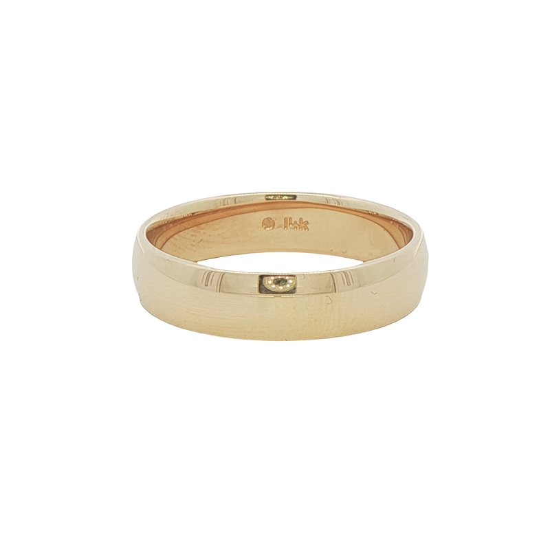 14k Yellow Gold Half Roundwedding Band
