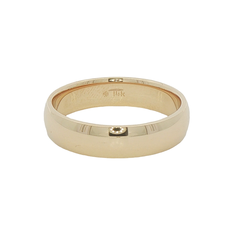 14k Yellow Gold 5mm Half Round Band