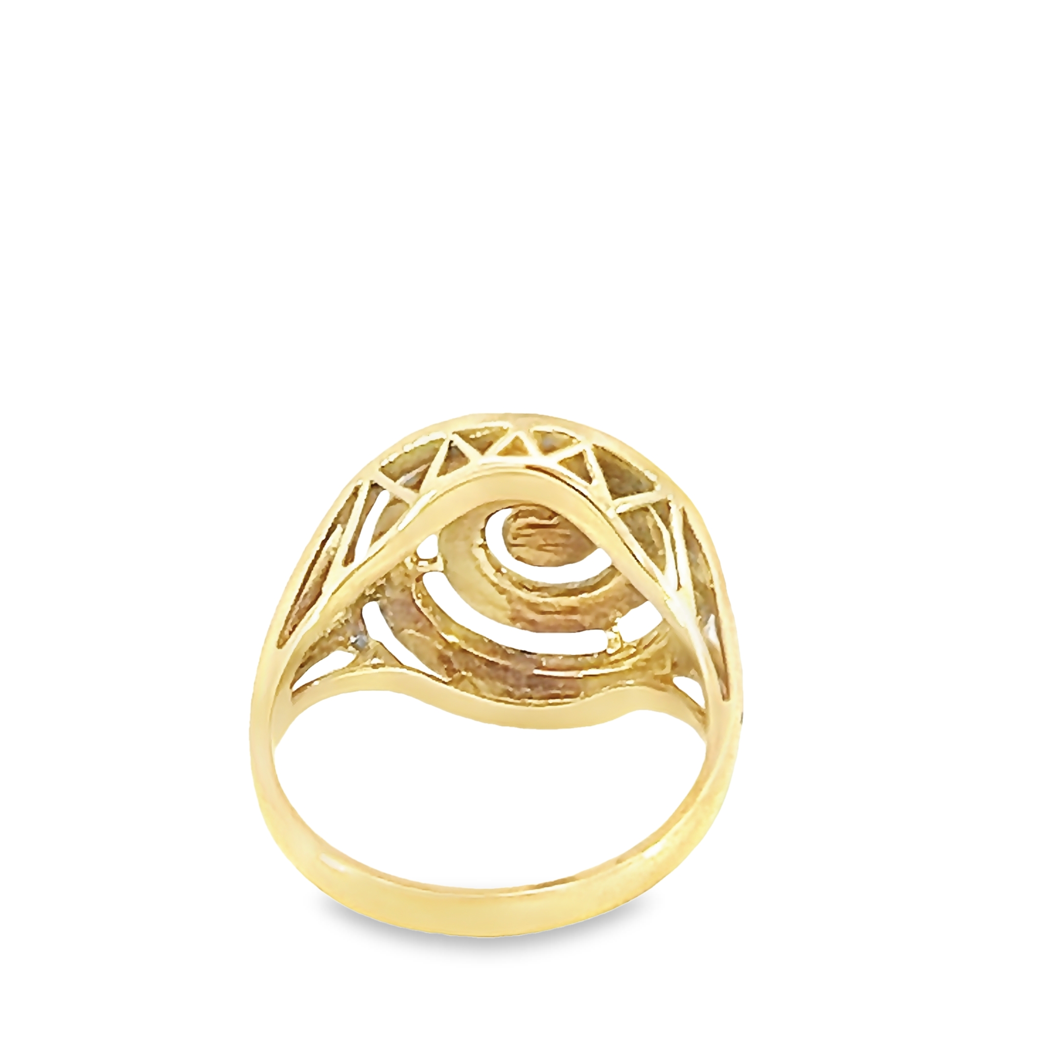 14k Yellow Gold Enameled Swirl Ring