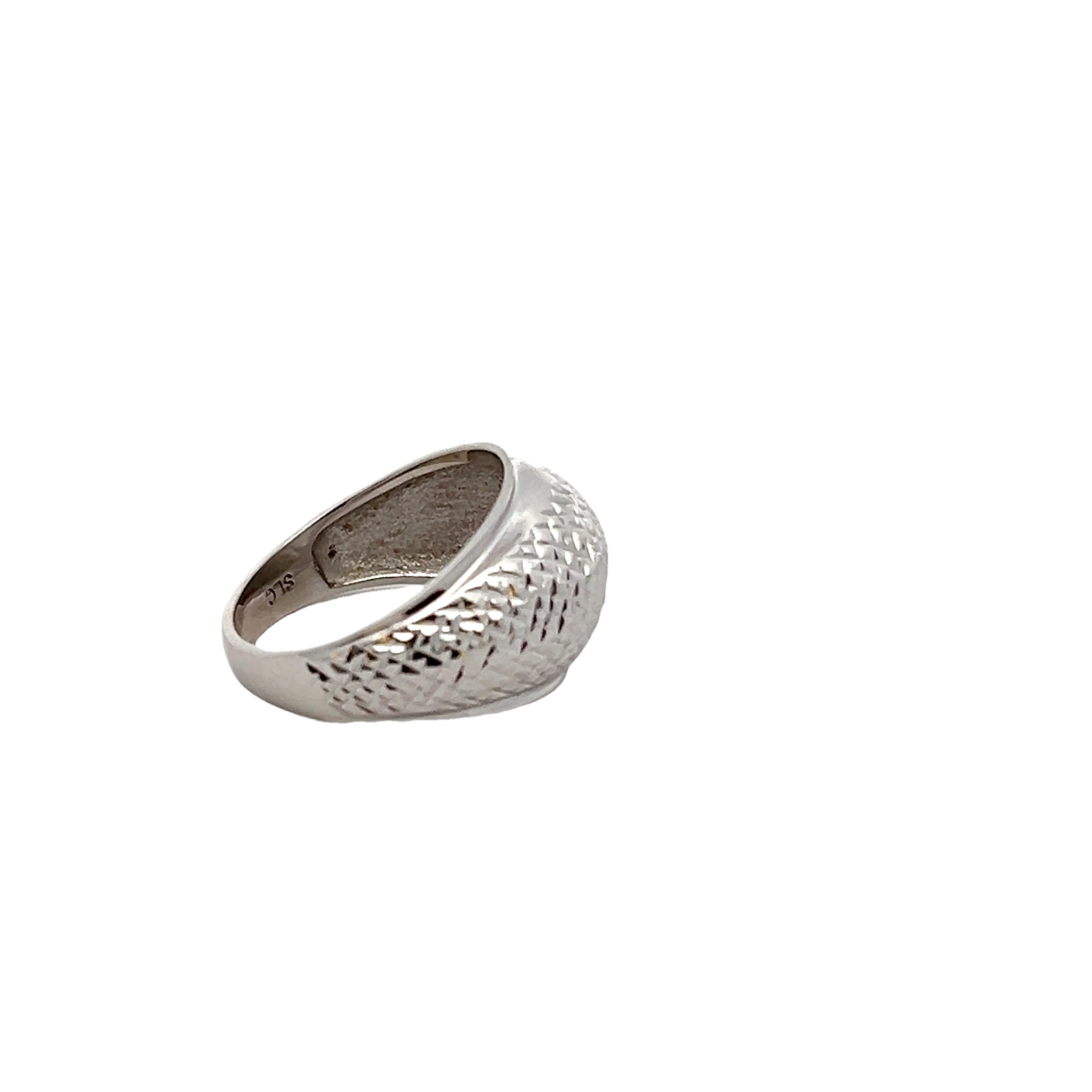 14k White Gold Dome Fashion Ring