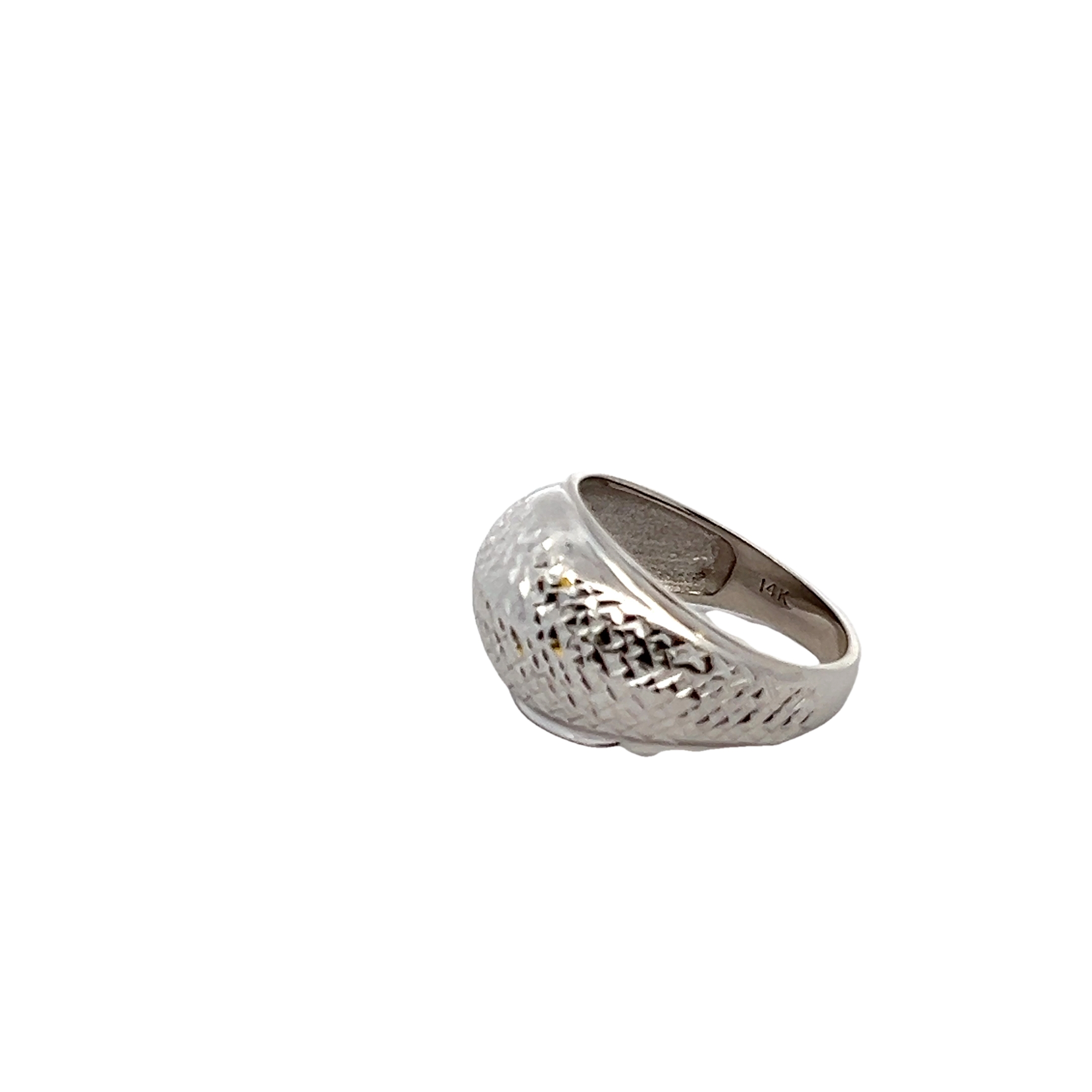 14k White Gold Dome Fashion Ring
