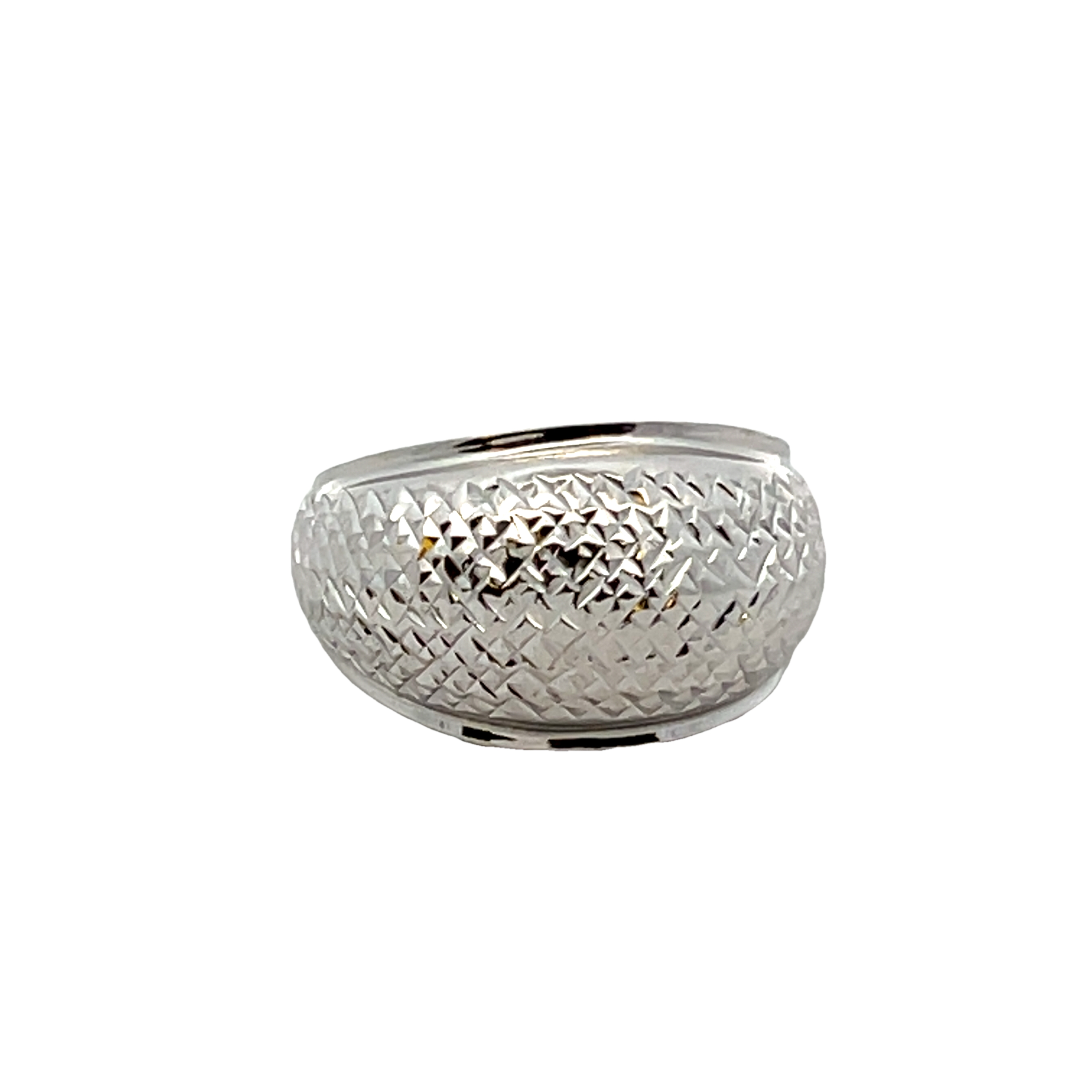 14k White Gold Dome Fashion Ring