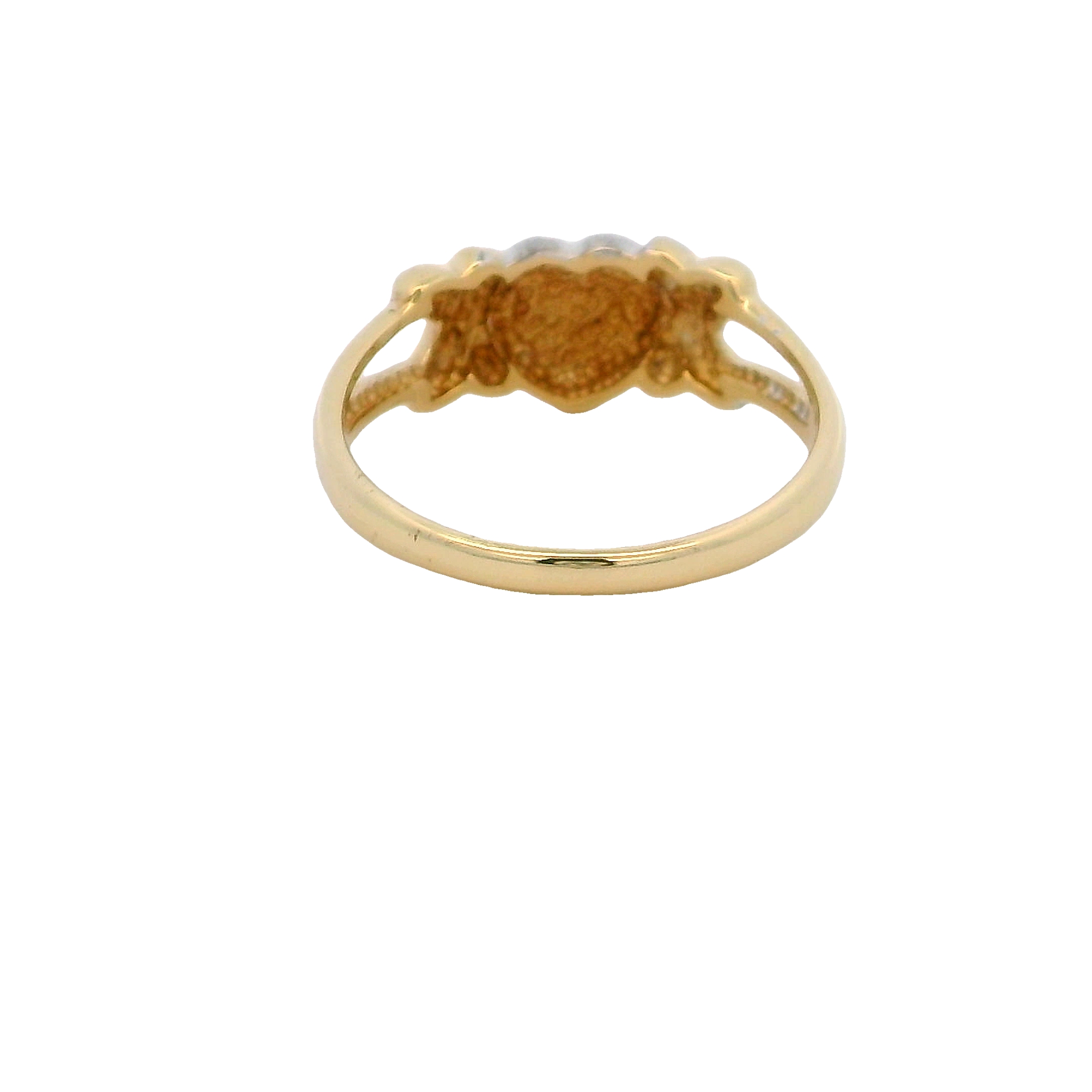 14k Two-toned Heart Shaped Band