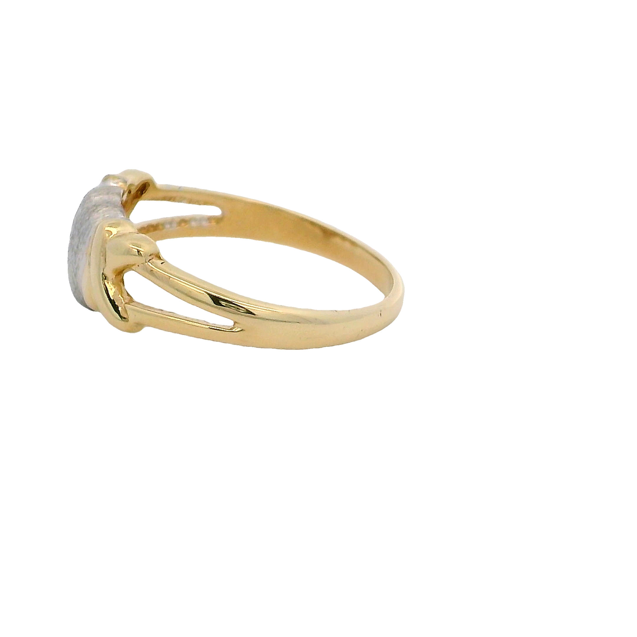 14k Two-toned Heart Shaped Band