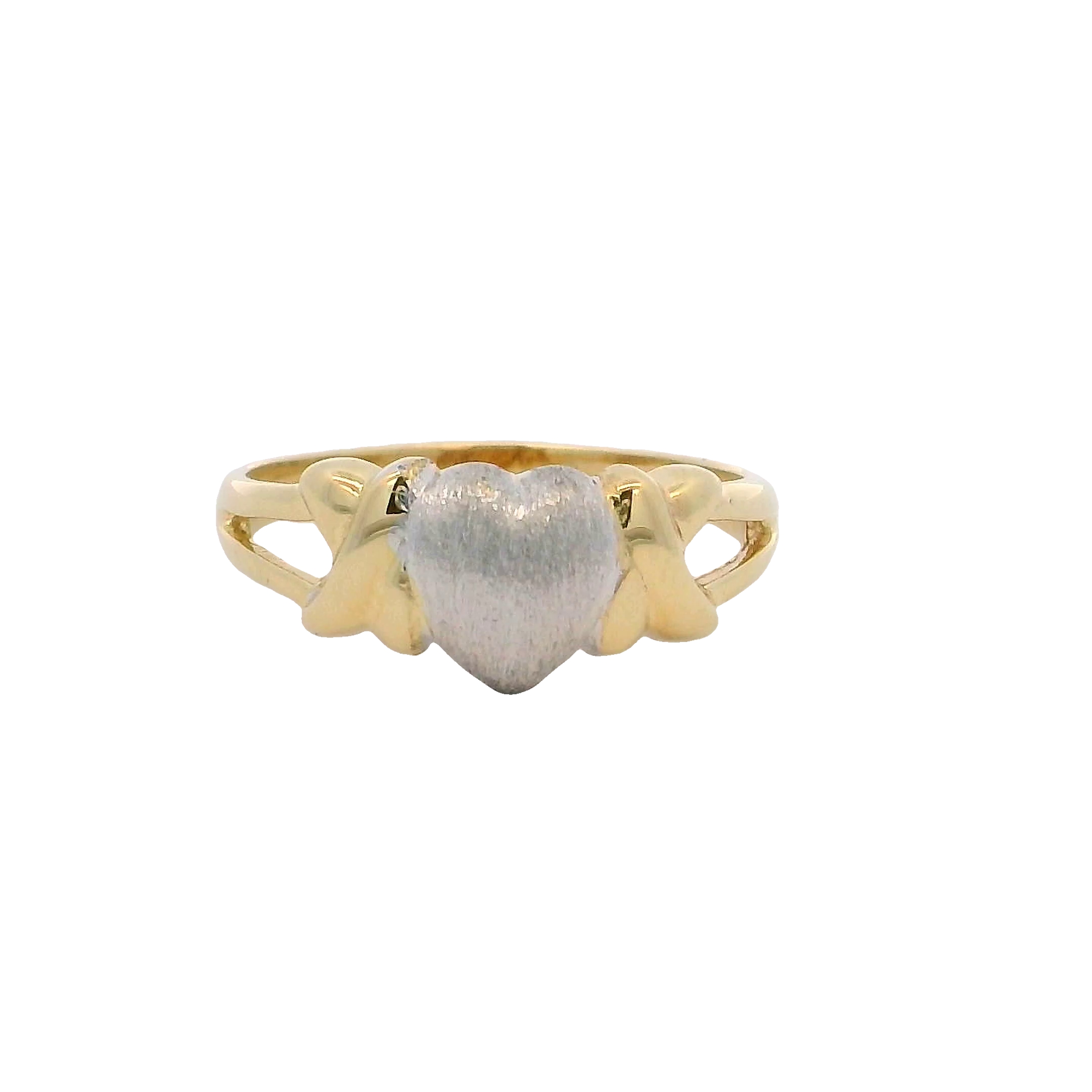 14k Two-toned Heart Shaped Band