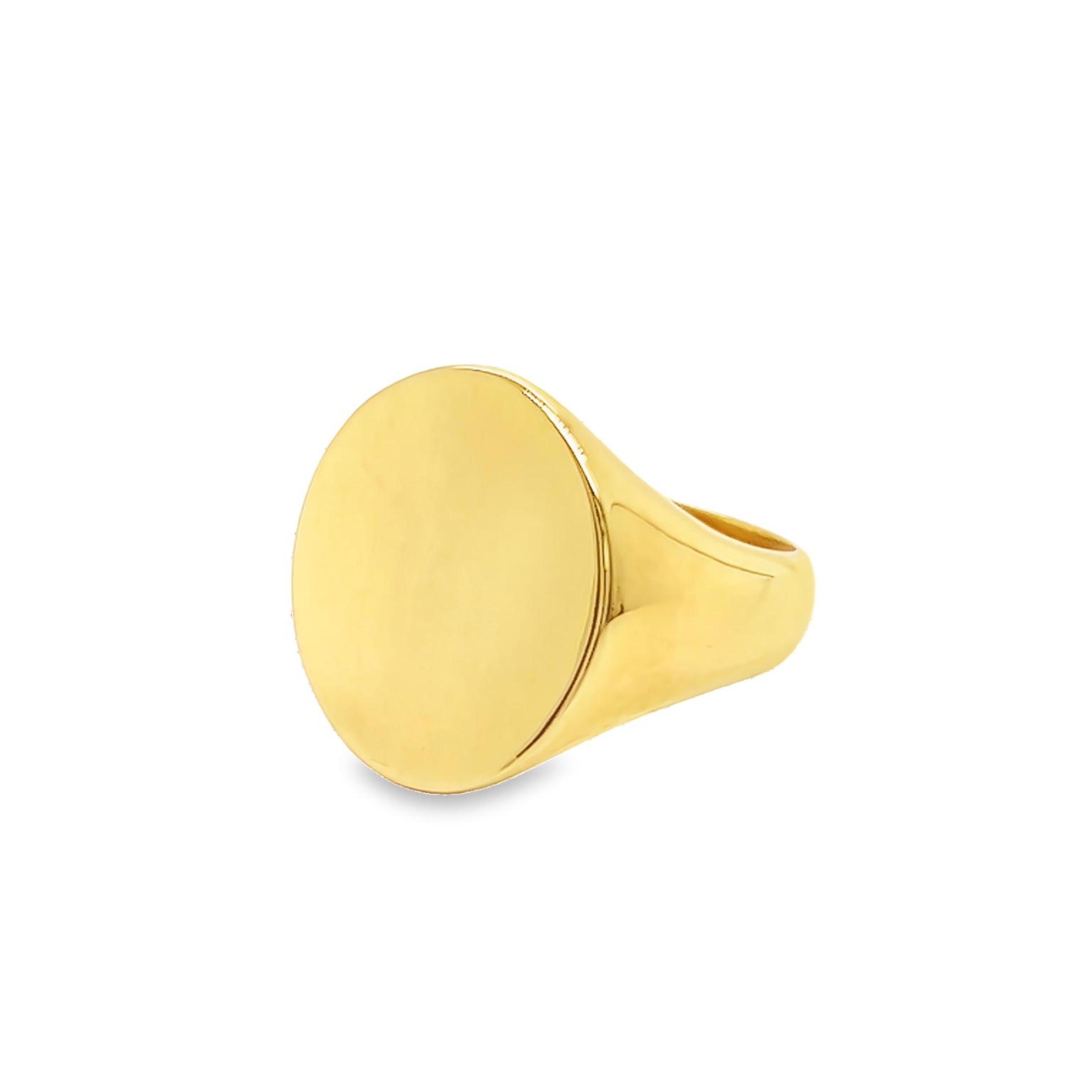 14k Yellow Gold Oval Signet Ring