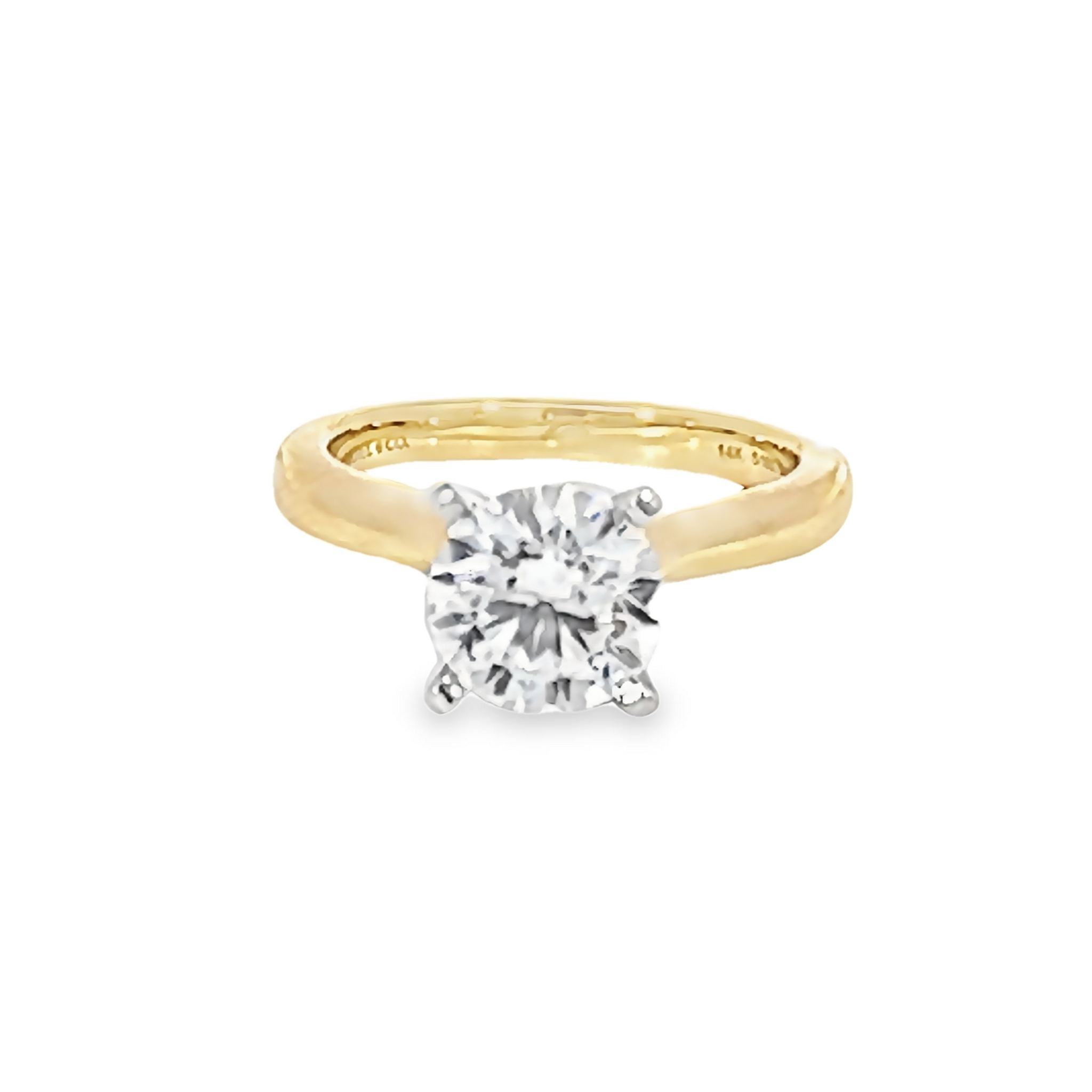 14k Yellow Gold Solitaire Semi Mount Engagement Ring