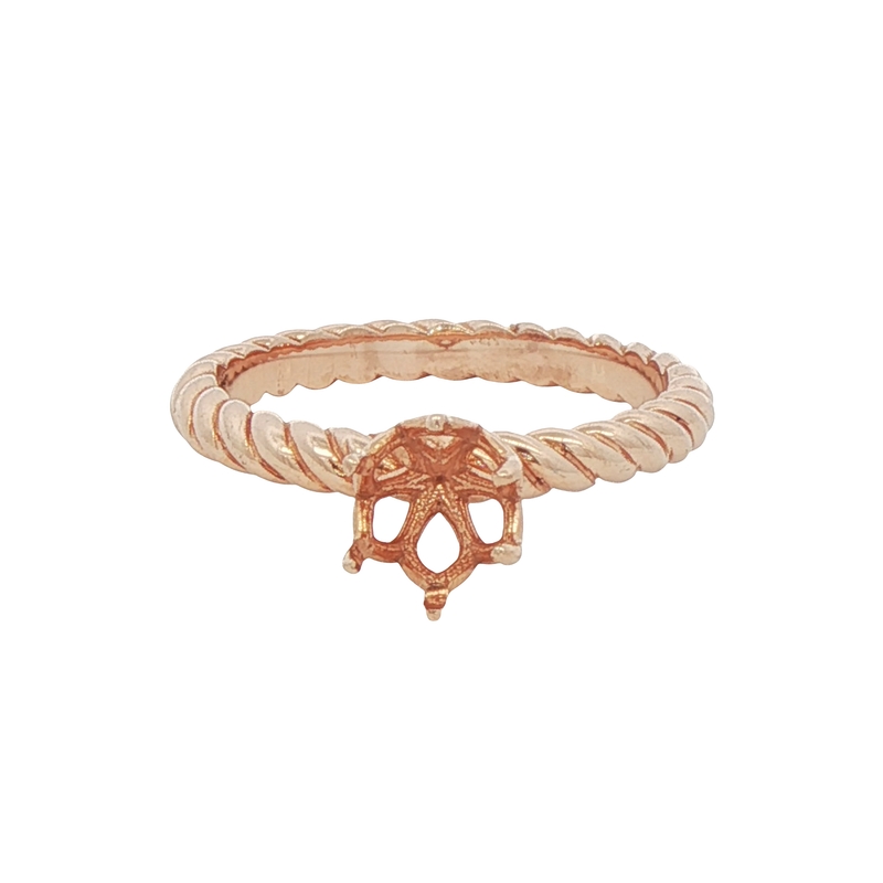 14k Rose Gold Solitaire Engagement Ring Setting